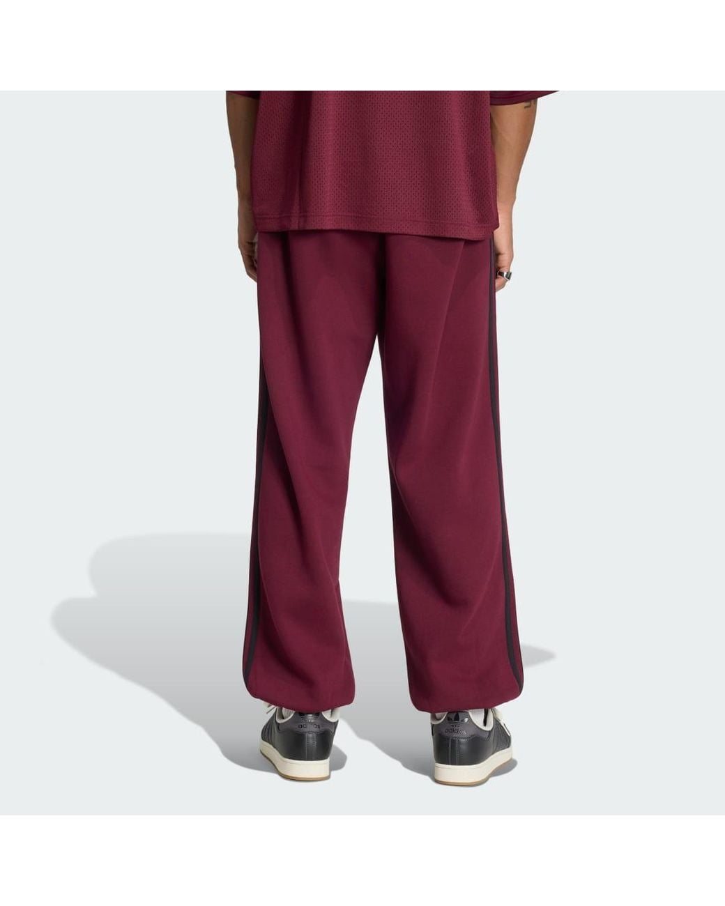 Adidas Originals Red Adicolor 3 Stripes Cuffed Joggers for men