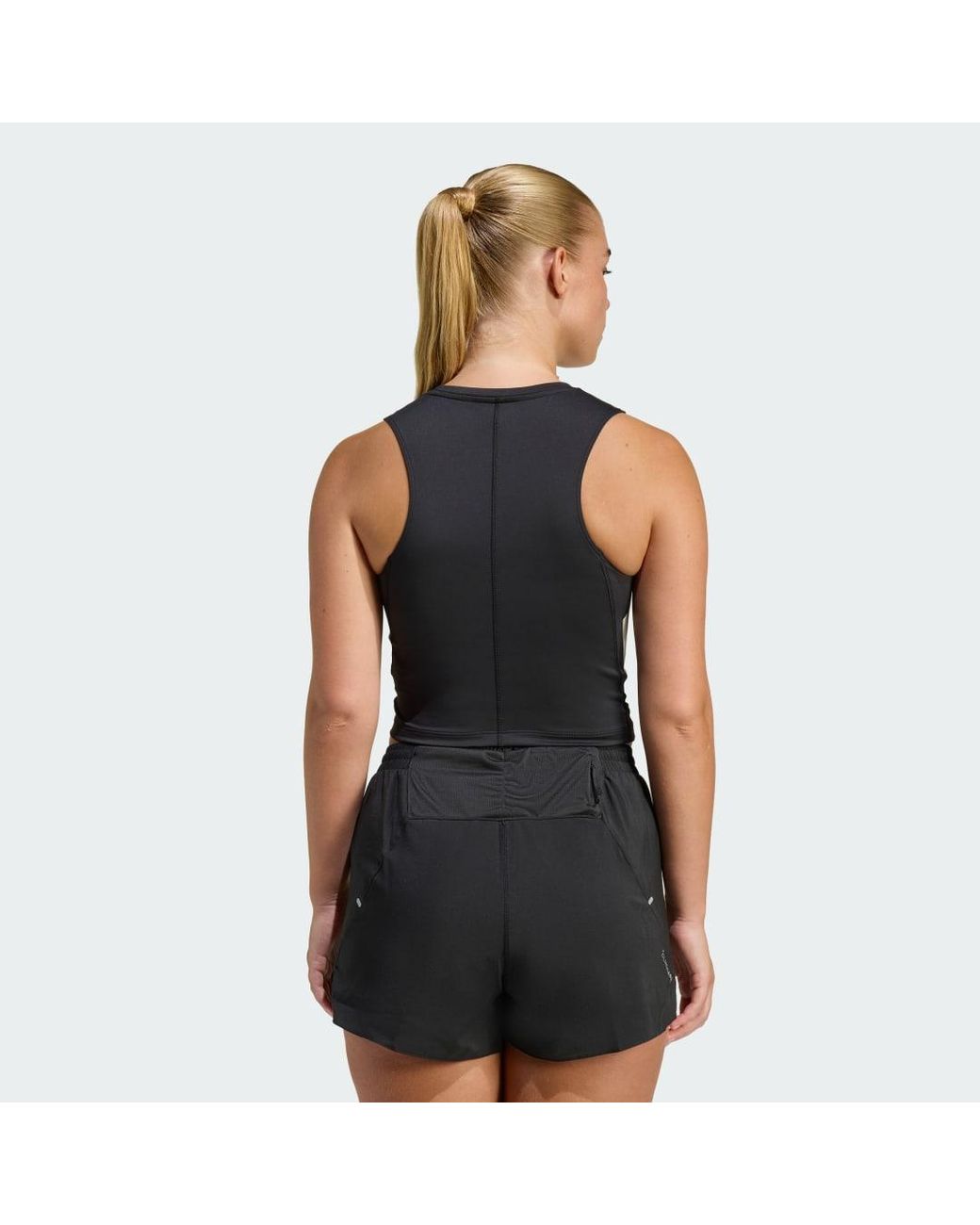 Adidas Black Adi365 Iconic Running Crop Tank Top