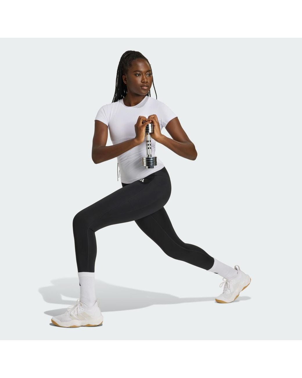 Adidas White Primelift Essentials Workout Contour T-Shirt