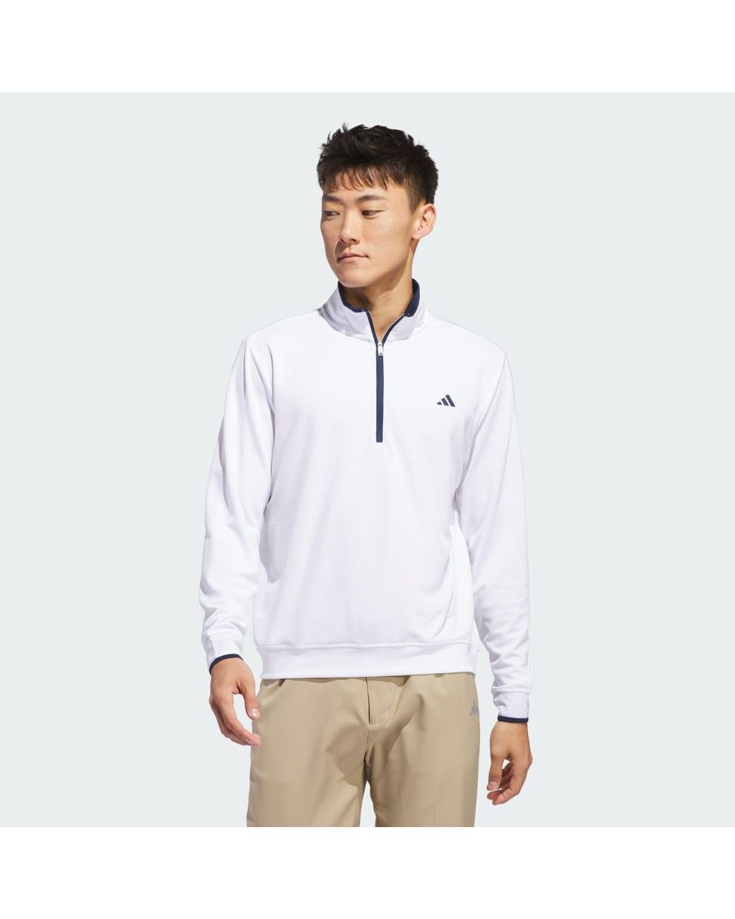 Sudadera Ligera Con Cremallera Hasta El Pecho Adidas de hombre de color White
