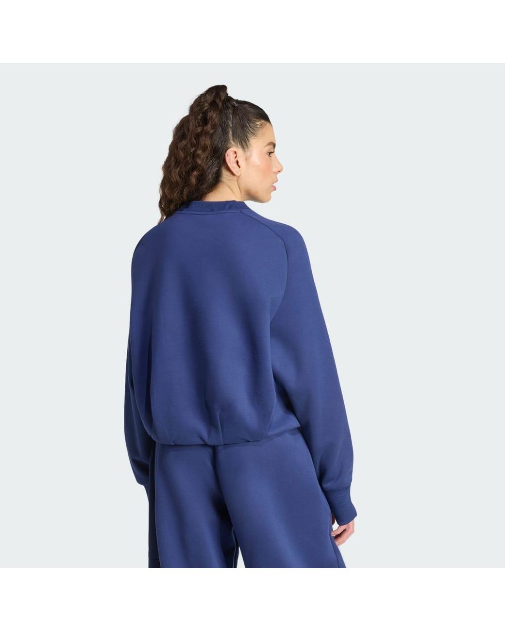 Adidas Originals Blue Soft Lux Winter Knit Sweatshirt