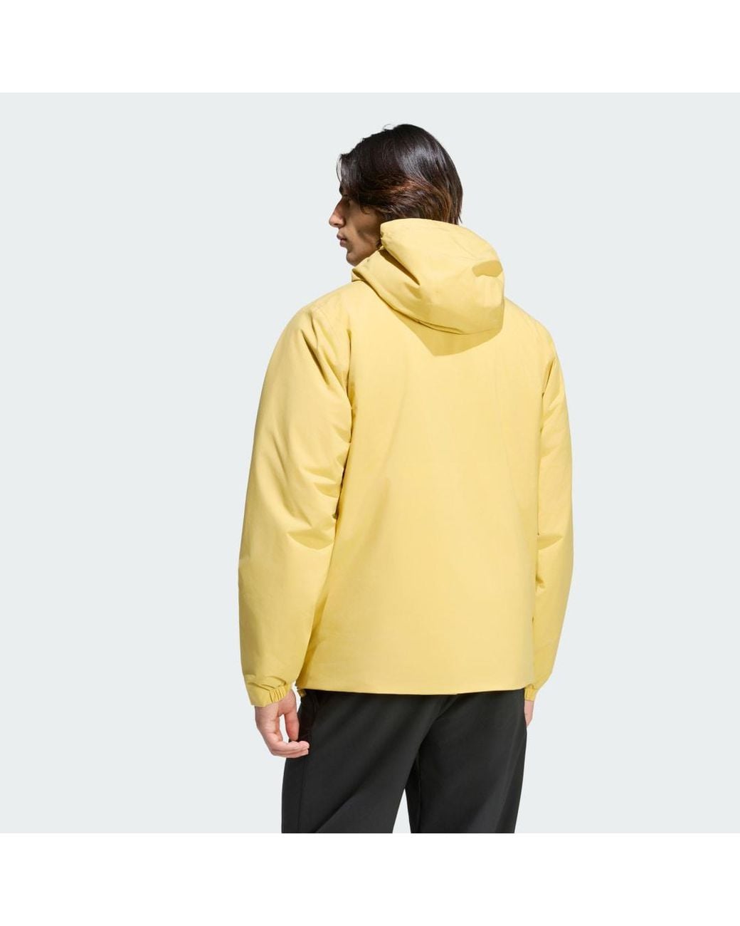 Adidas Yellow Terrex Multi Essentials Climaproof Insulated Hooded Jacket for men