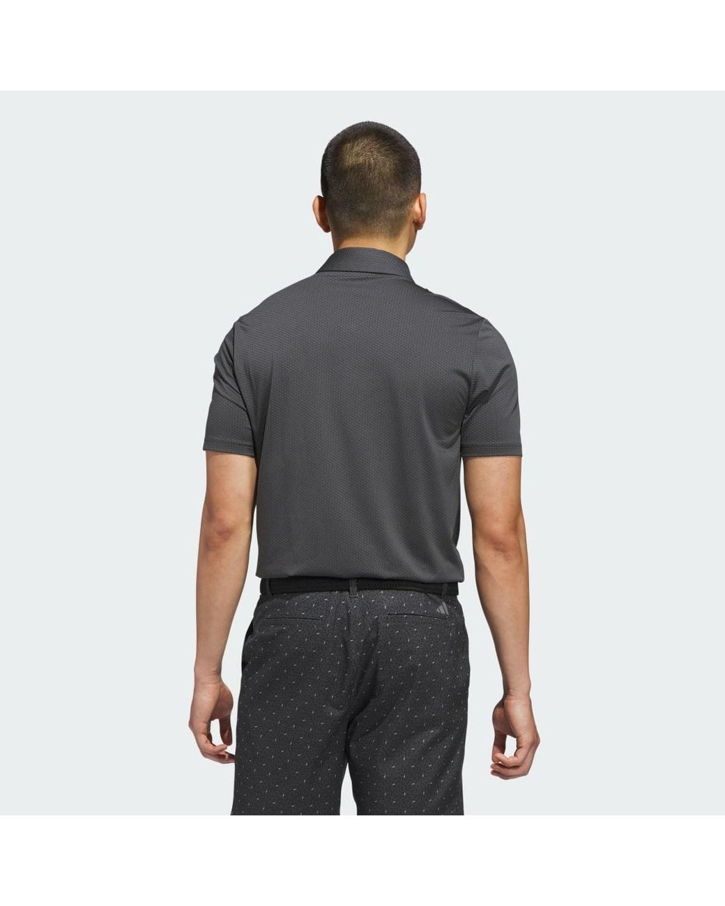 Adidas Gray Performance Textured Polo Shirt for men