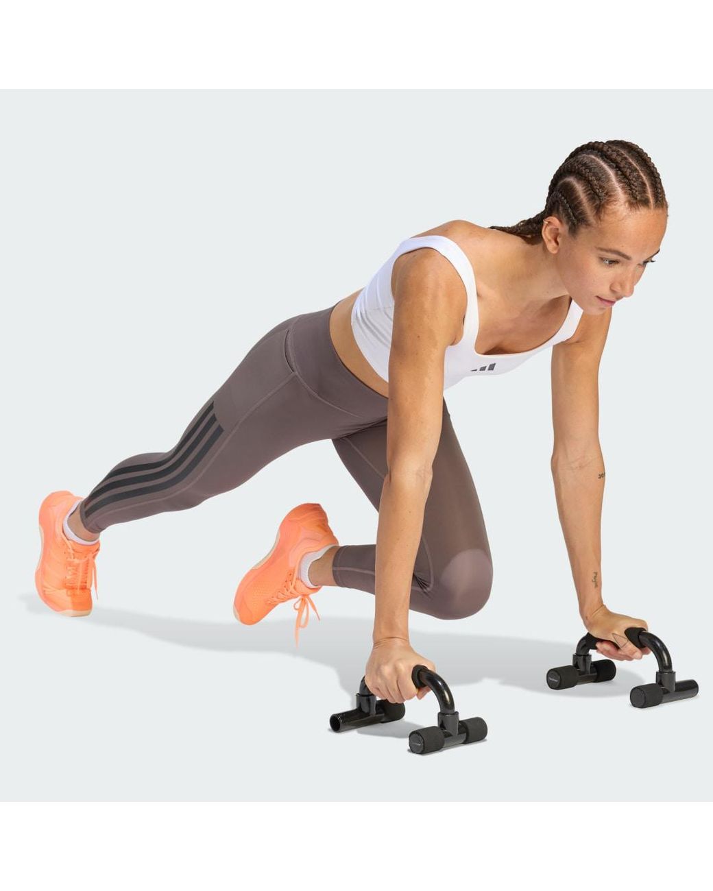 Adidas Pink Optime Workout 3-Stripes 7/8 Leggings