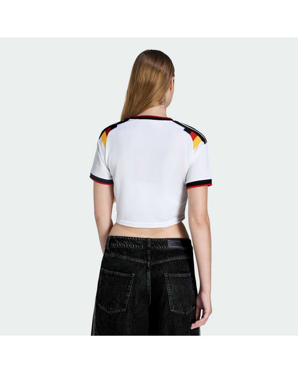 Adidas White Germany 26 Home Cropped Jersey