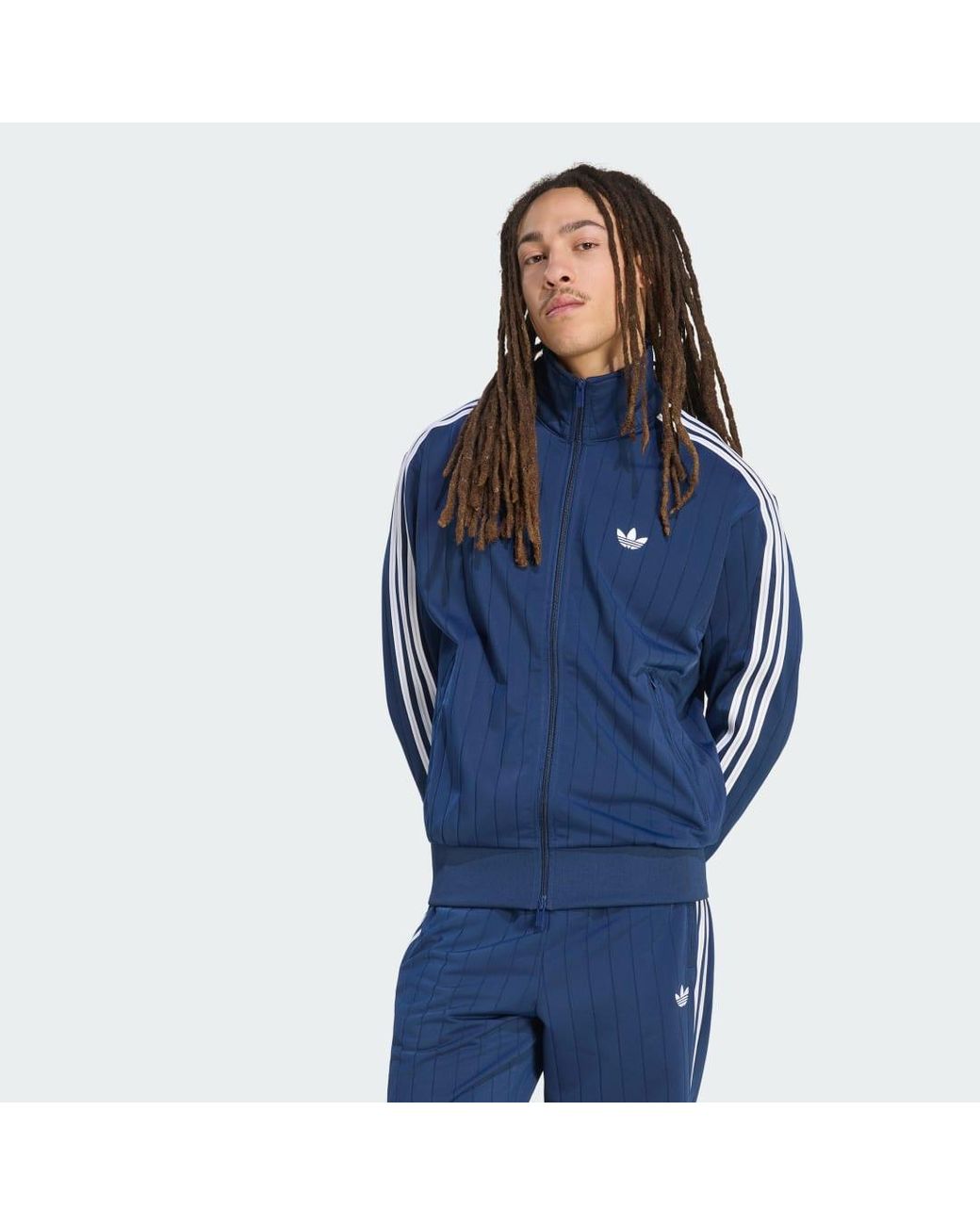 Adidas Originals Blue Sweatshirt Adidas Firebird Drop Needle Track Top for men