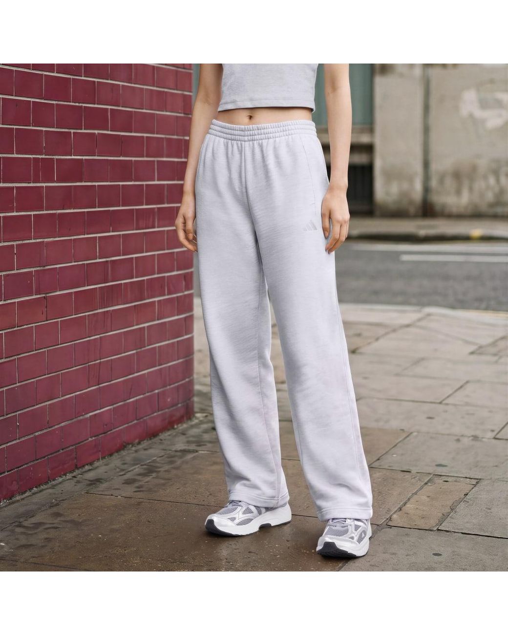 Adidas Gray Kit Small Logo Barrel Joggers