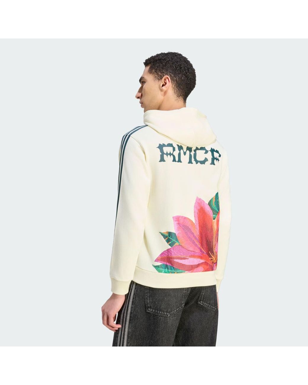 Adidas White Real Madrid Farm Hoodie Sweatshirt
