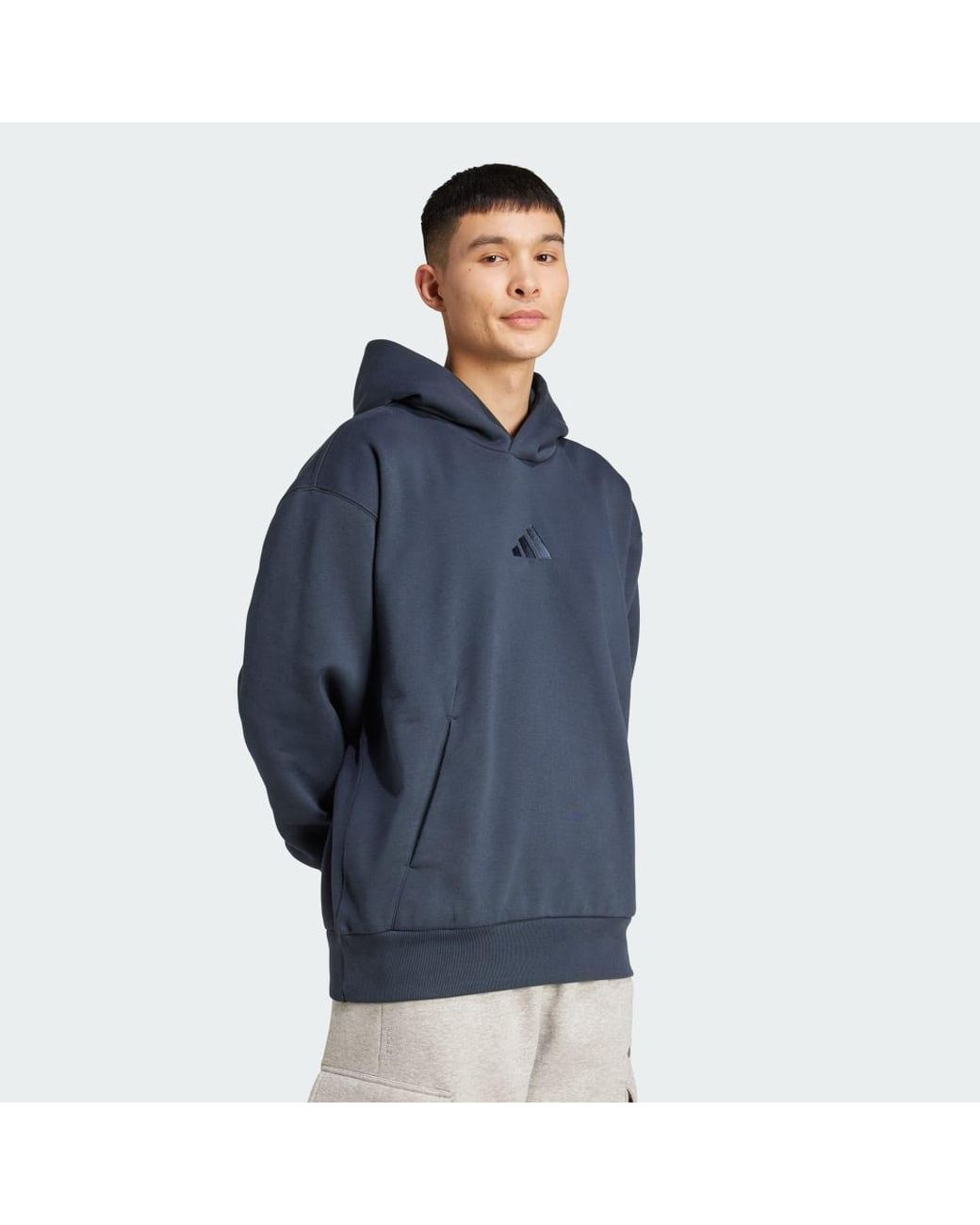Adidas Blue All Szn Fleece Hoodie for men