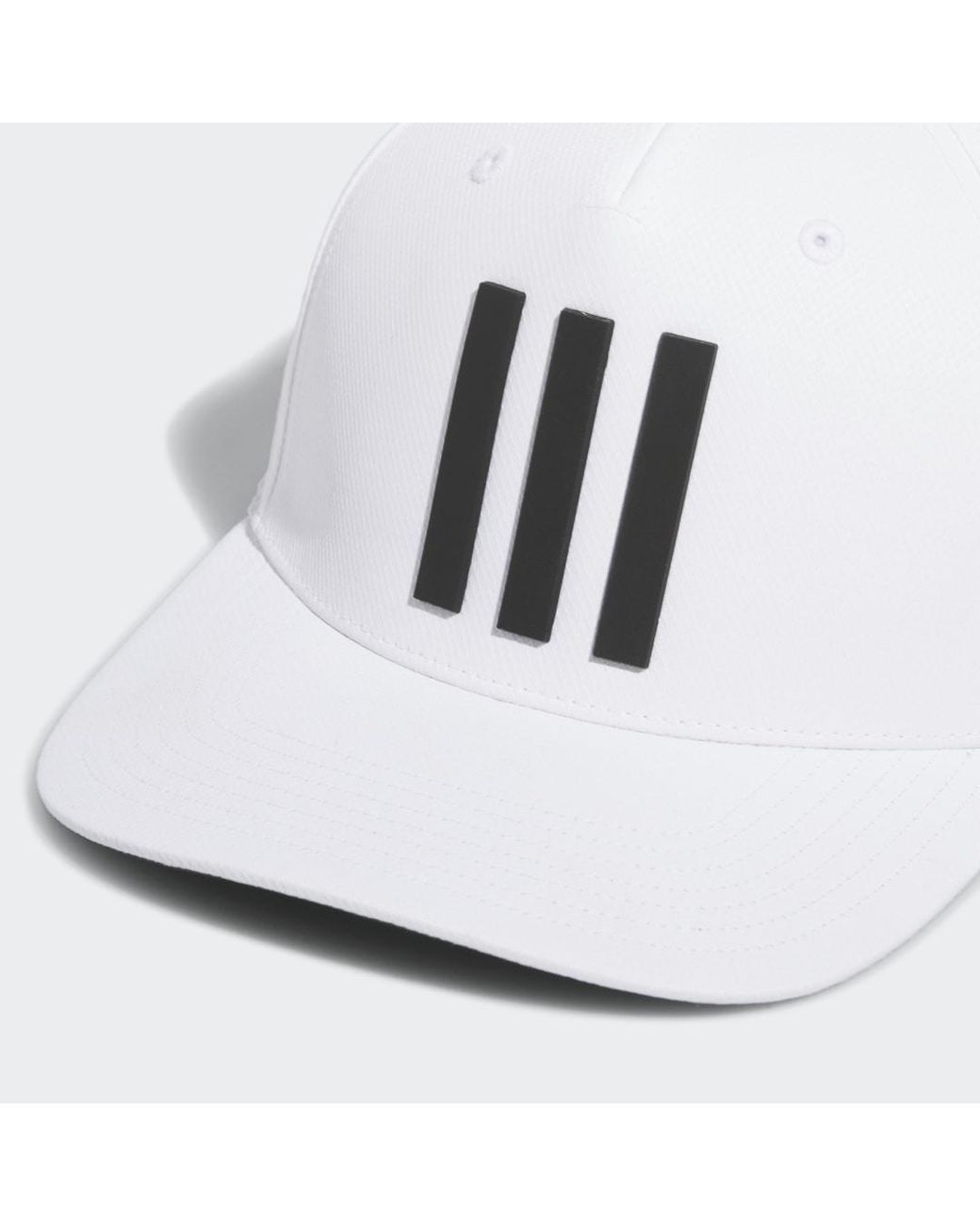 Adidas White 3-stripes Tour Golf Hat for men
