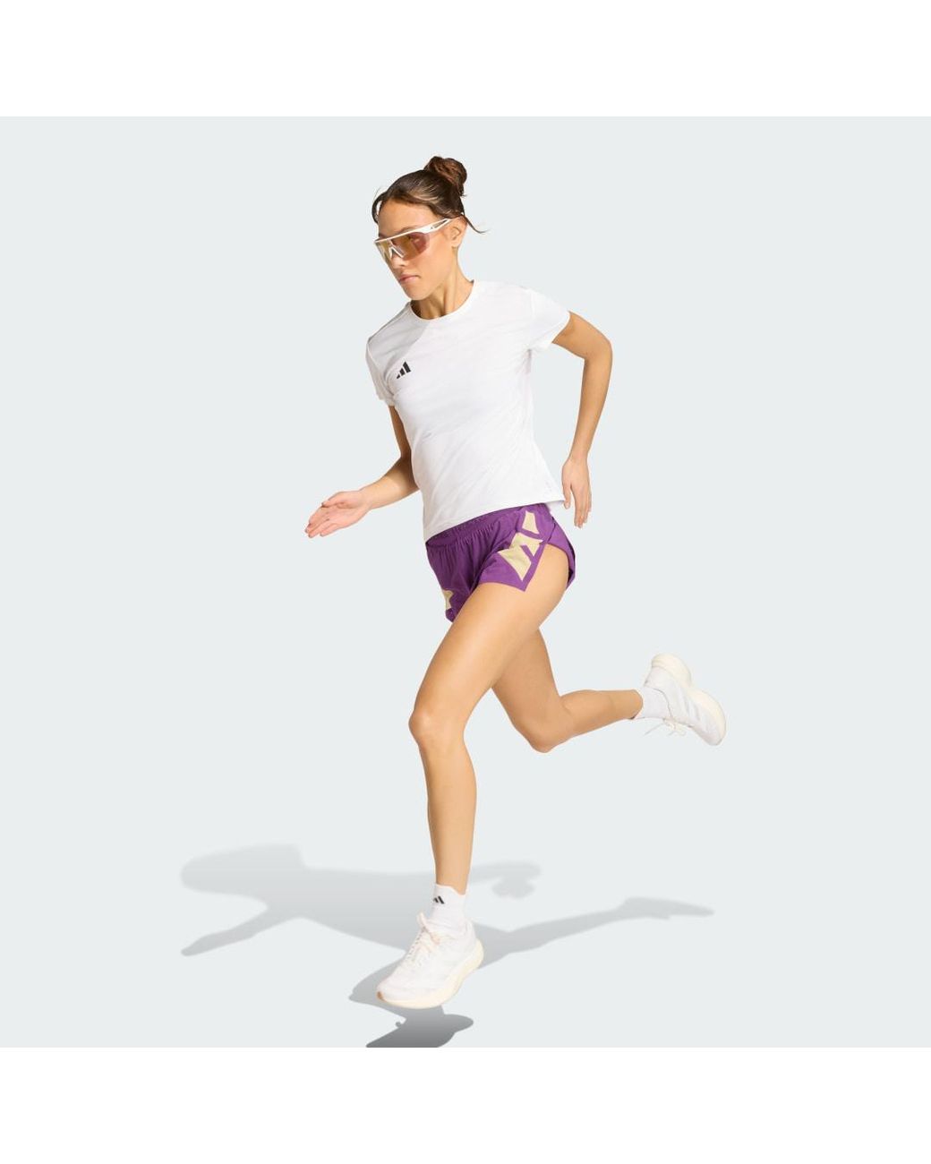 Adidas Purple Adizero Road To Records Split Shorts