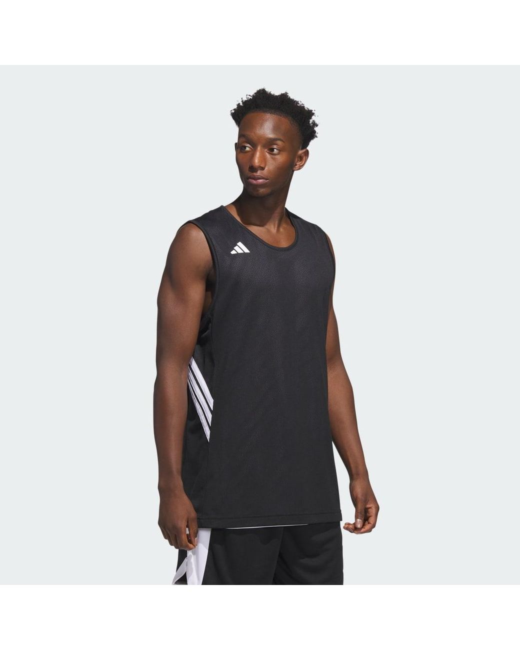 Adidas Black 3G Speed Reversible Basketball Aeroready Jersey for men