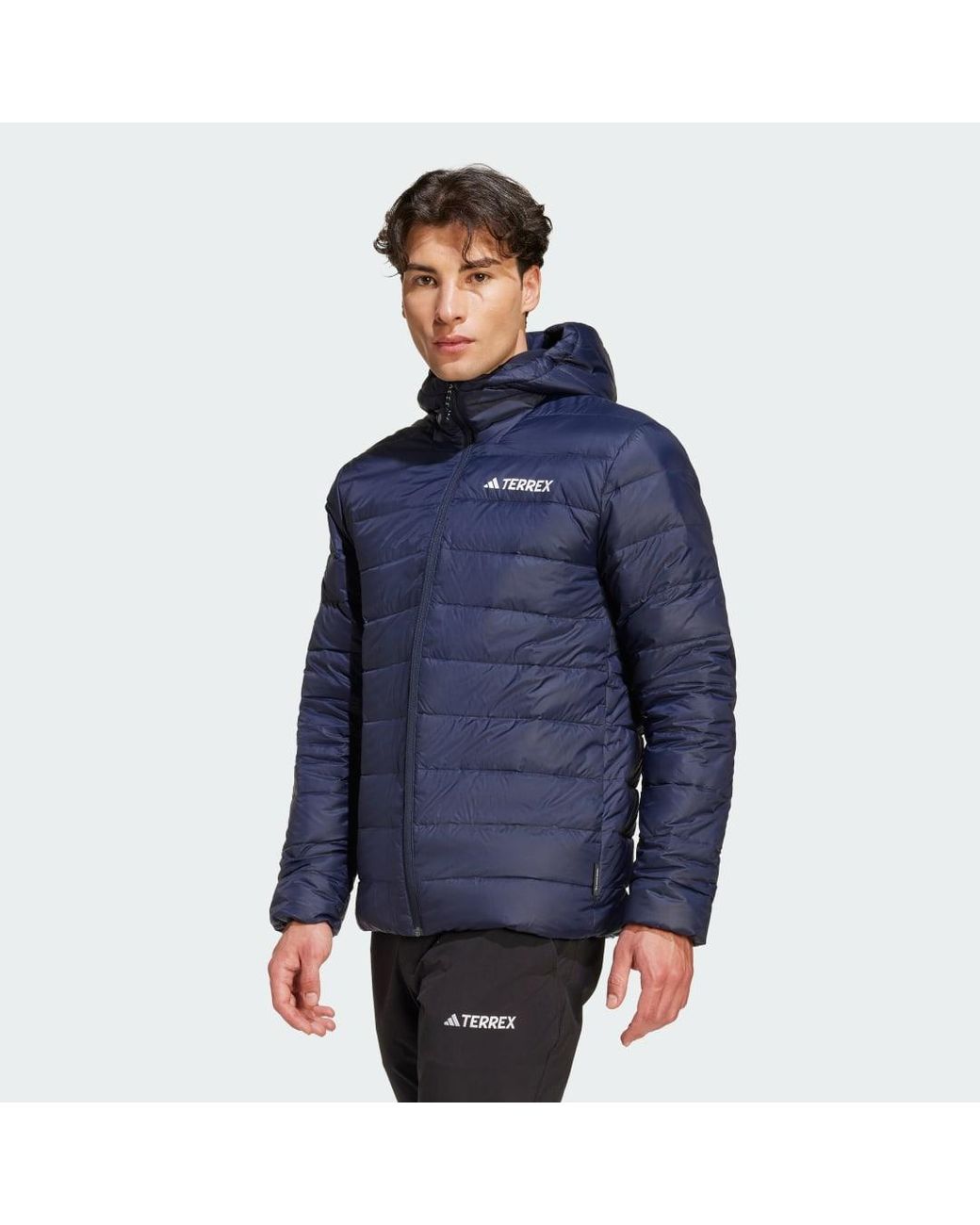 Terrex Multi Essentials Climawarm Light Down Hooded Jacket Adidas de hombre de color Blue