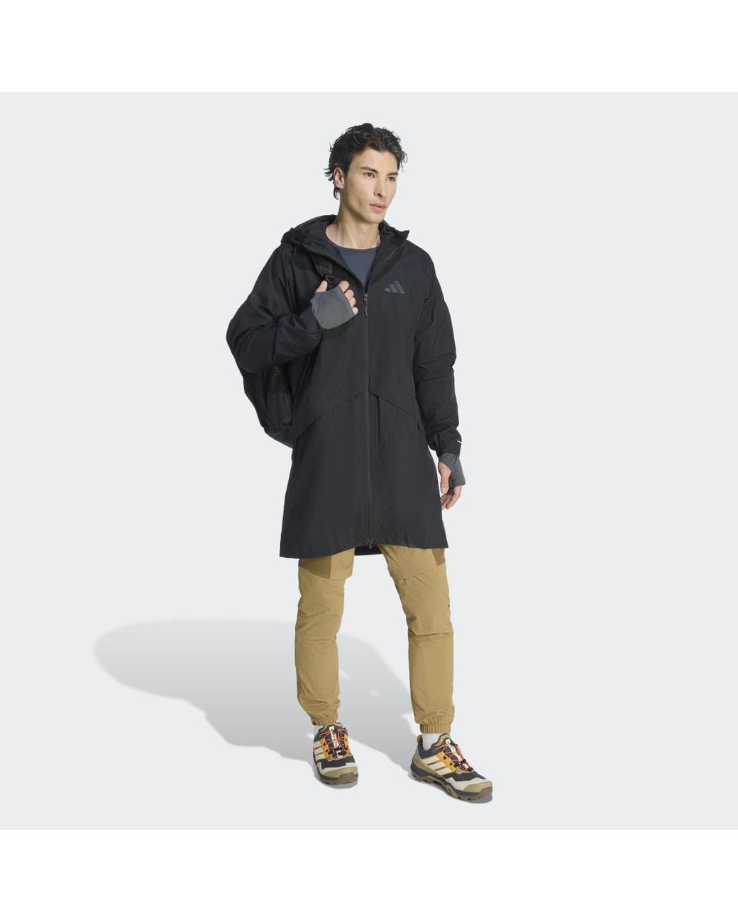Adidas Black Terrex Multi 2 Layer Climaproof Rain Parka for men
