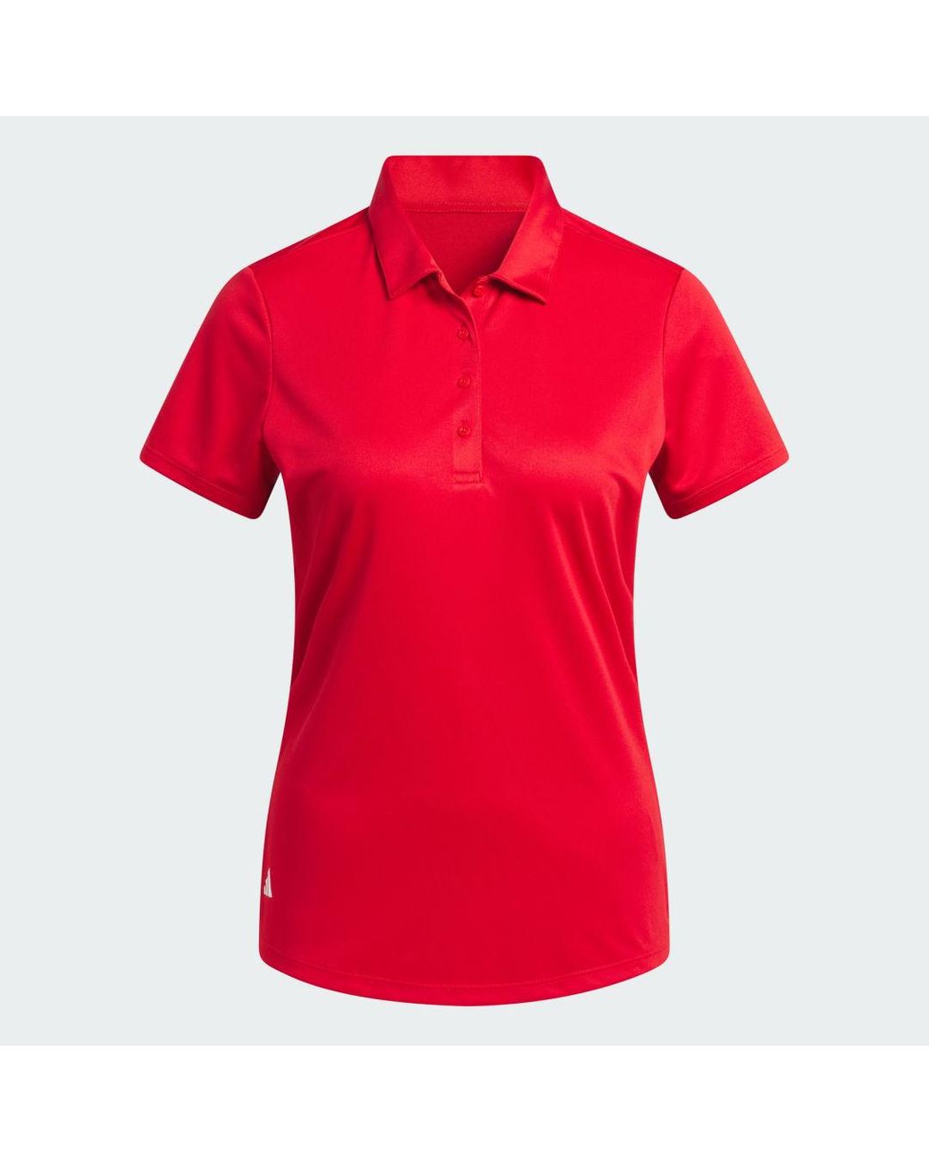 Adidas Red Solid Short Sleeve Polo Shirt