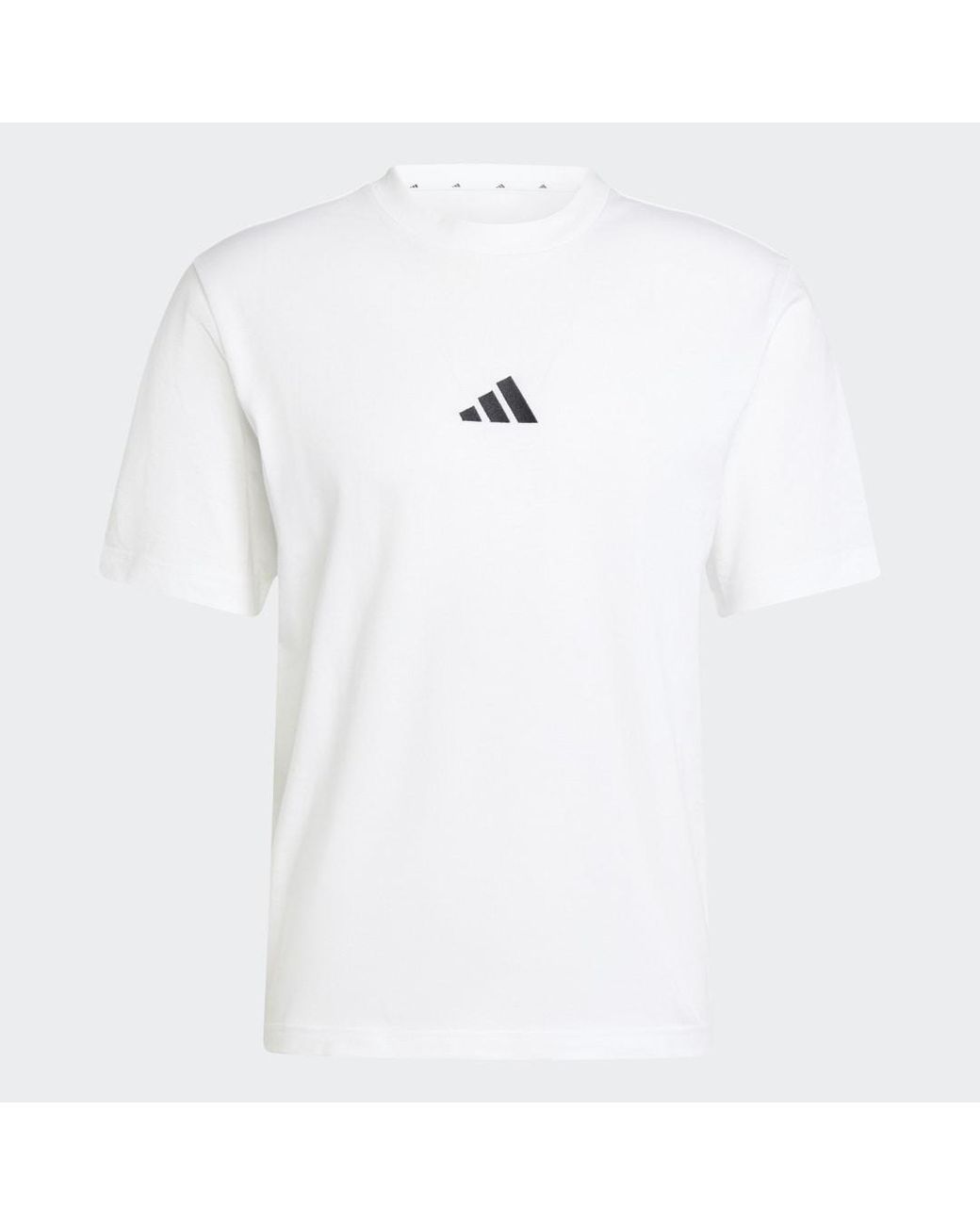 Adidas White Essentials Small Logo Single Jersey T-Shirt for men