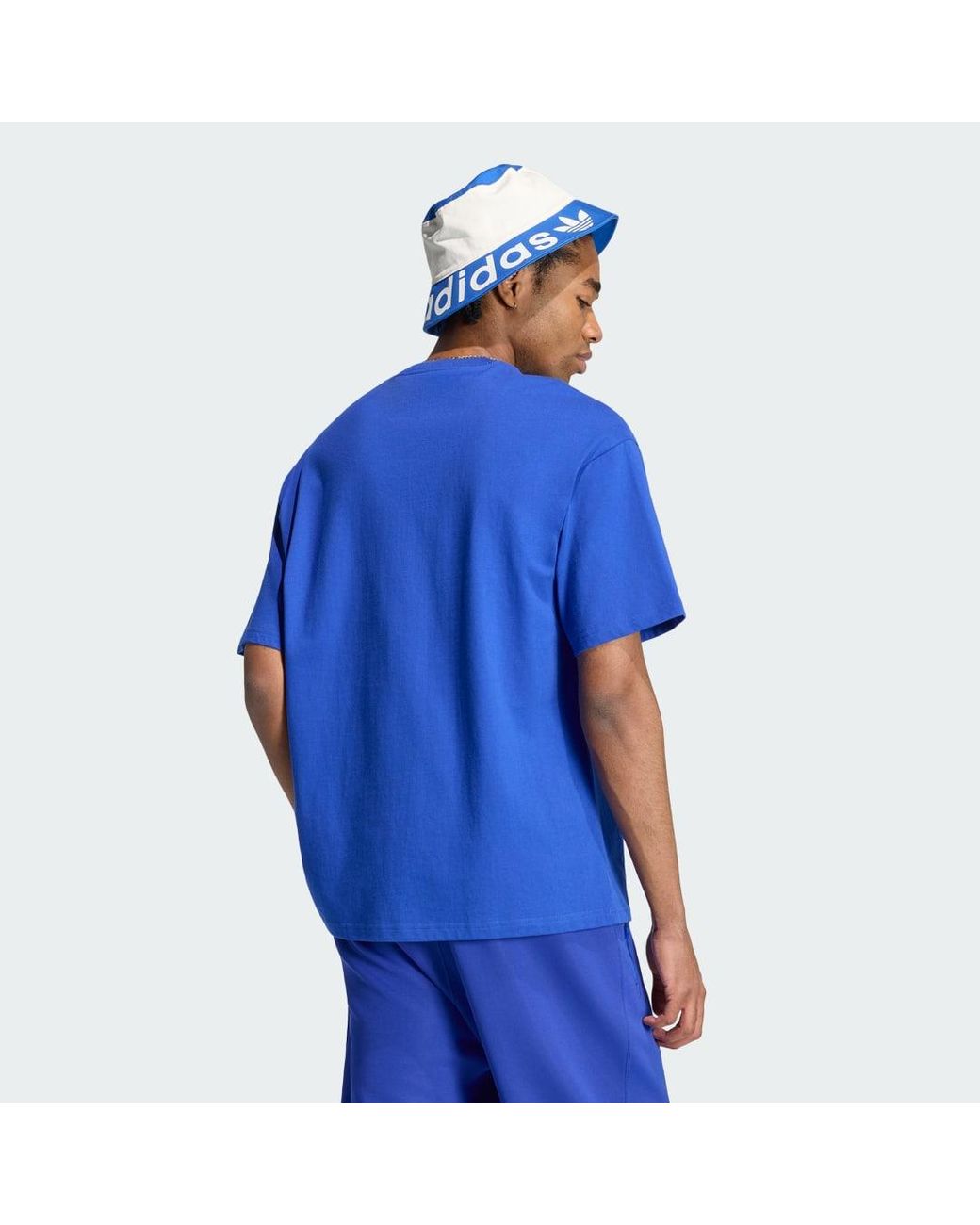 Adidas Originals Blue Trefoil Essentials Loose T-Shirt for men