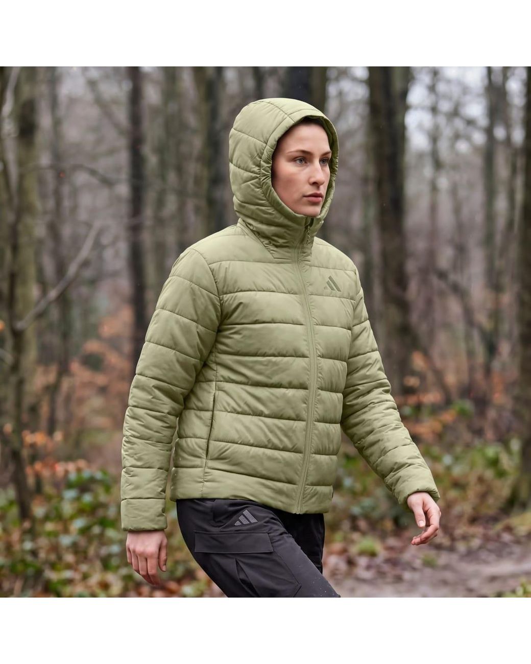 Adidas Green Terrex Multi Essentials Climawarm Insulated Hooded Jacket