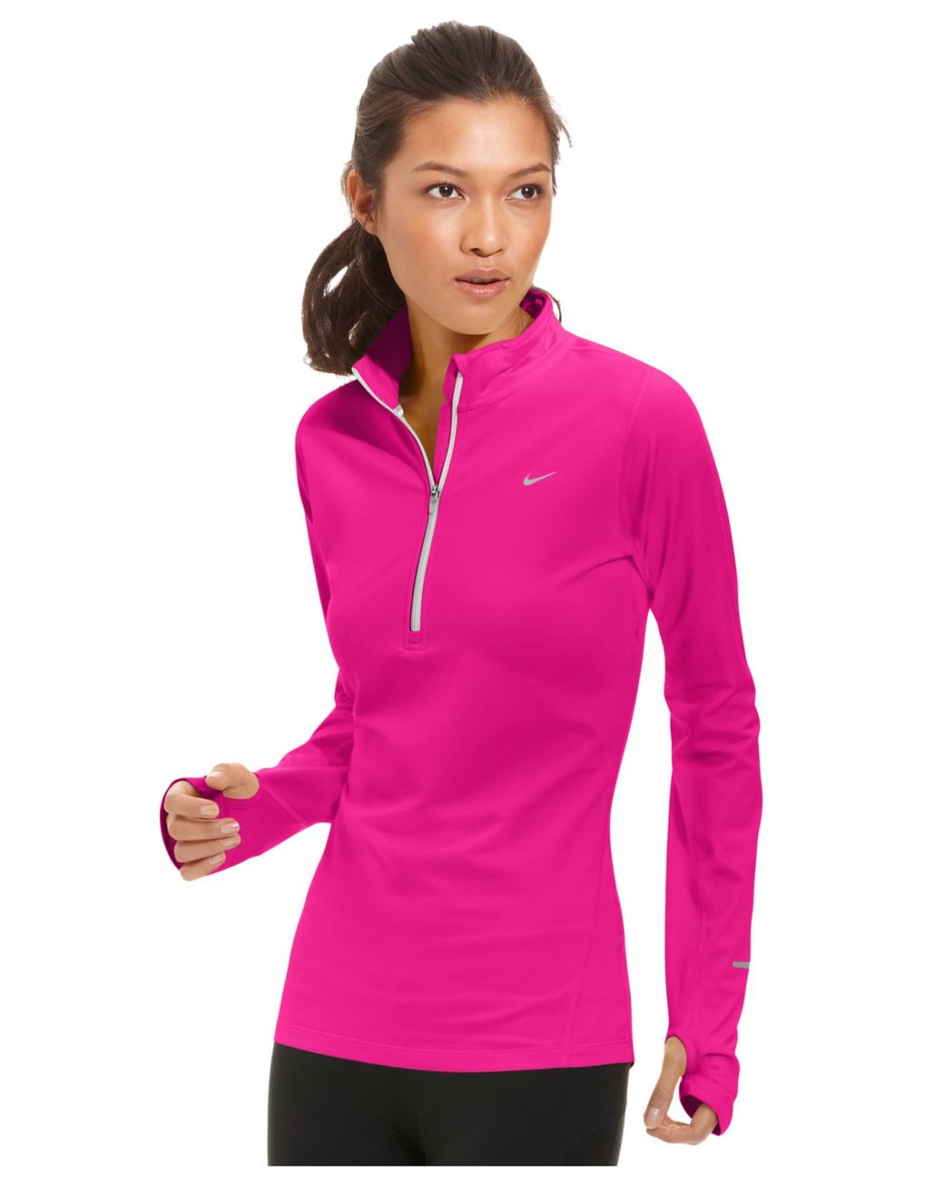 Nike Element Dri-fit Half-zip Pullover in Pink | Lyst
