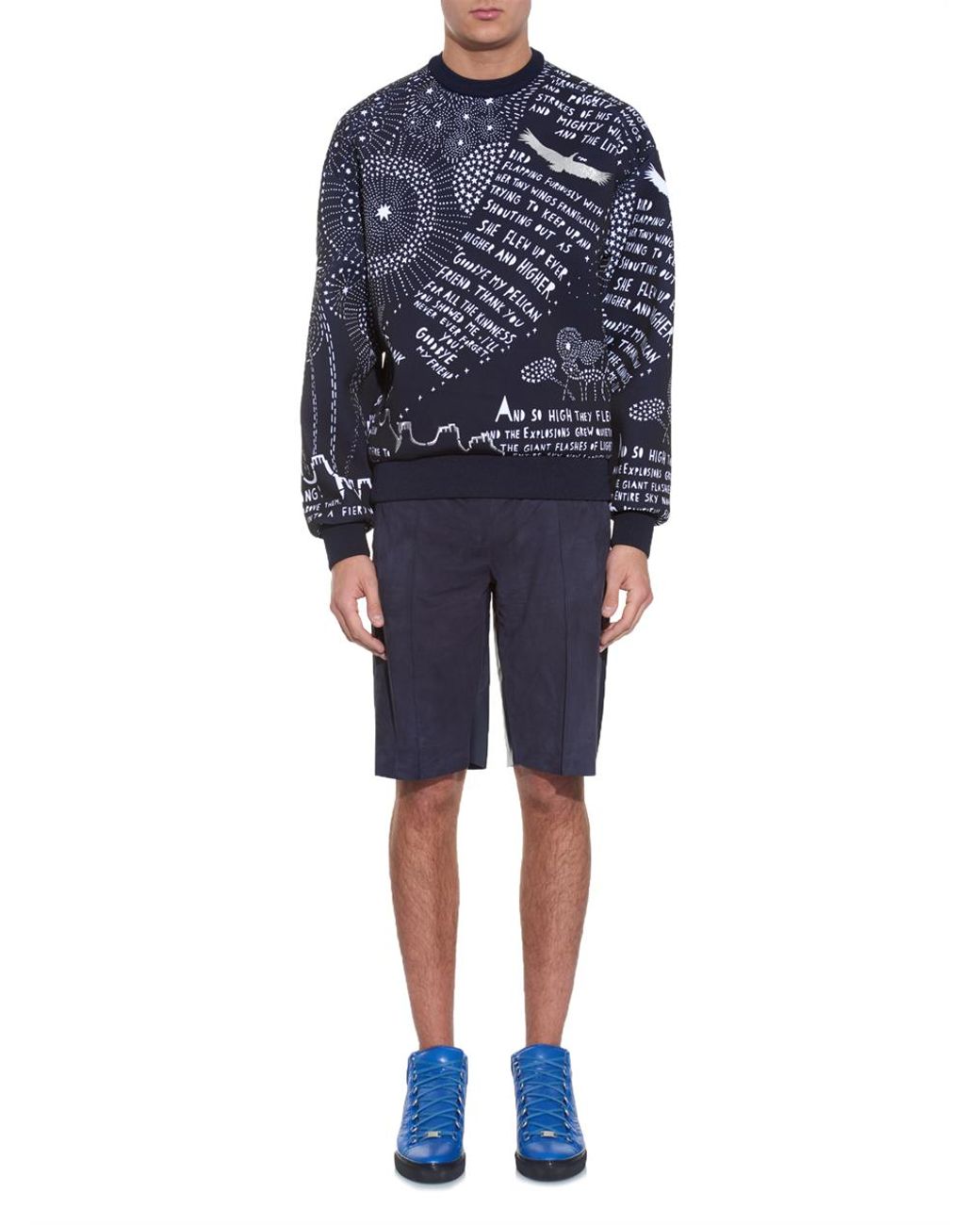 Juun.J Rob Ryan Printed Neoprene Sweatshirt in Blue for Men | Lyst
