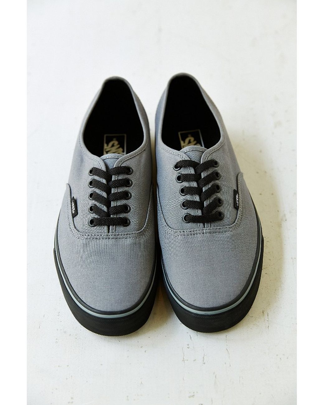 Vans Authentic Black Sole Men'S Sneaker in Gray for Men | Lyst