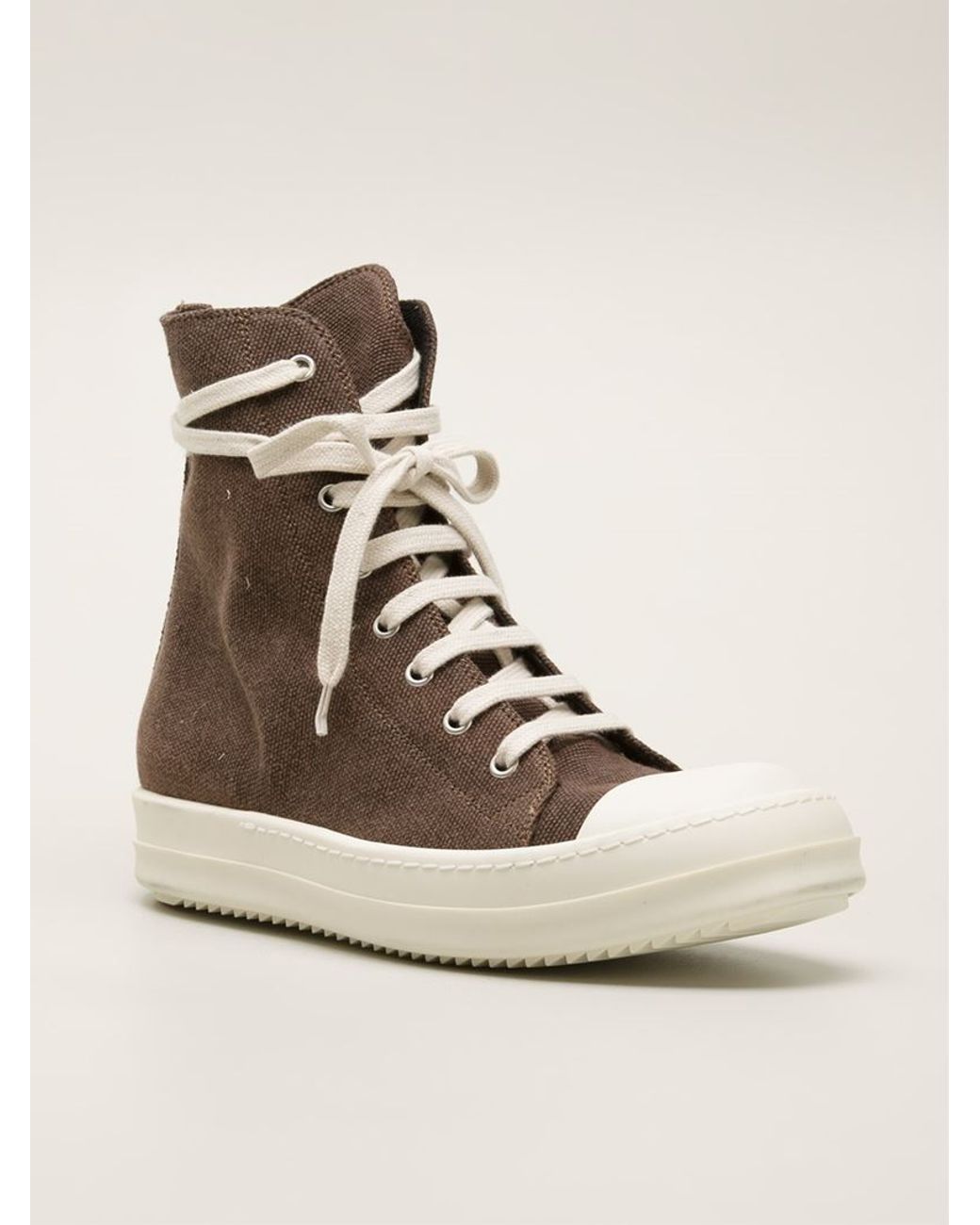 Rick Owens DRKSHDW 'Ramones' High Top Trainers in Brown | Lyst