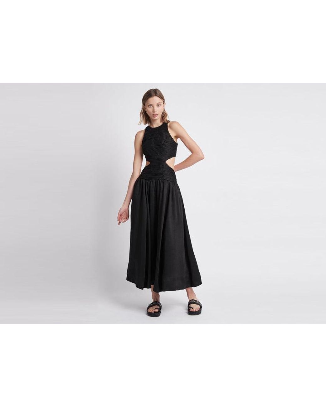Aje. Introspect Cut Out Midi Dress in Black | Lyst