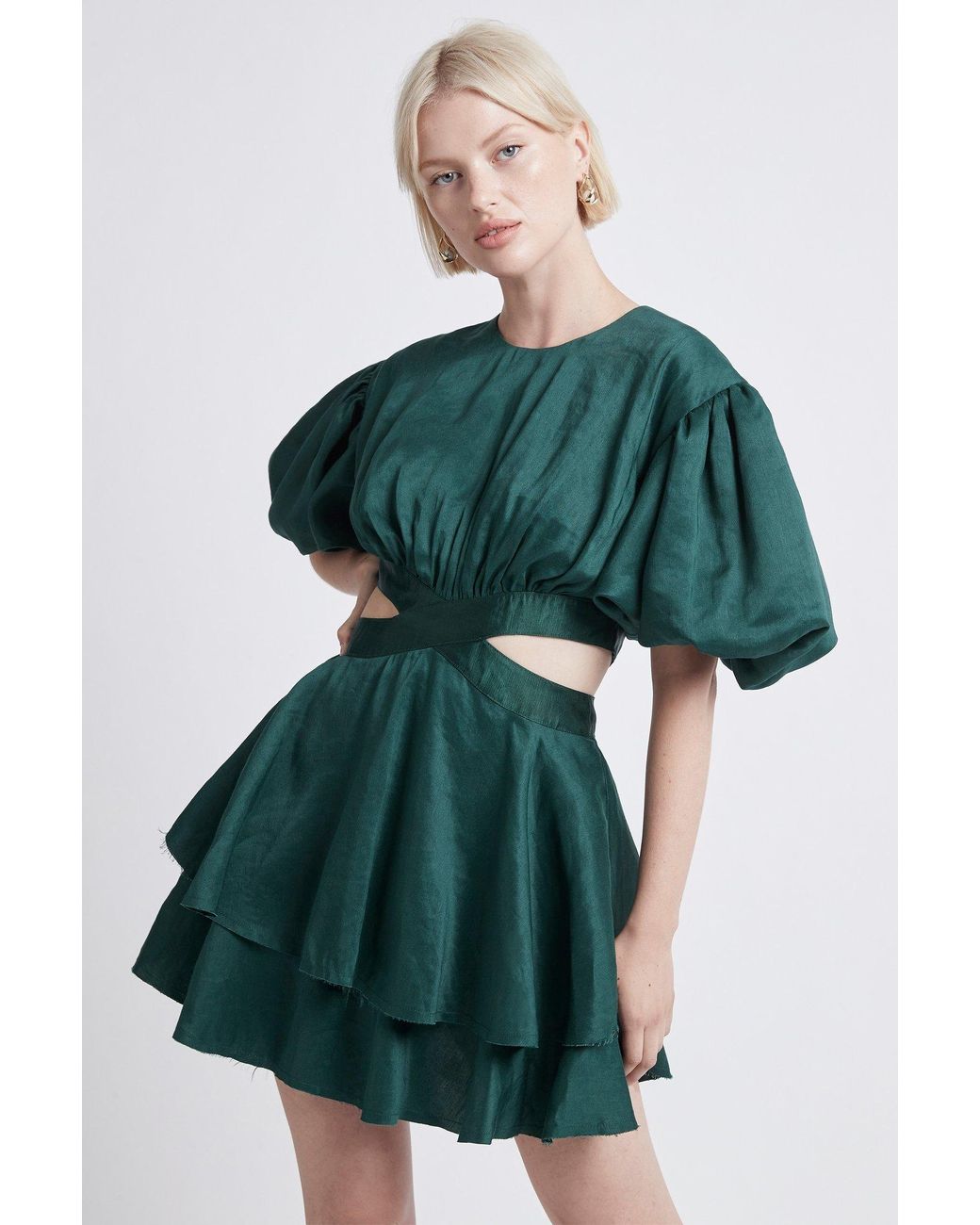Aje. Gracious Cut Out Mini Dress in Green | Lyst