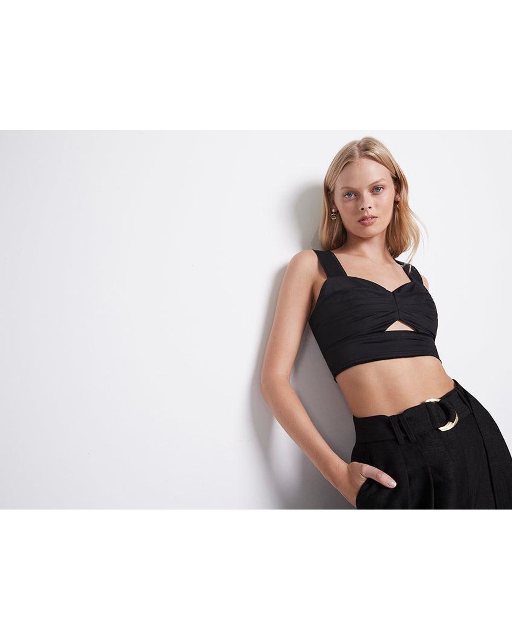 Aje. Cotton Recurrence Bustier Top in Black | Lyst