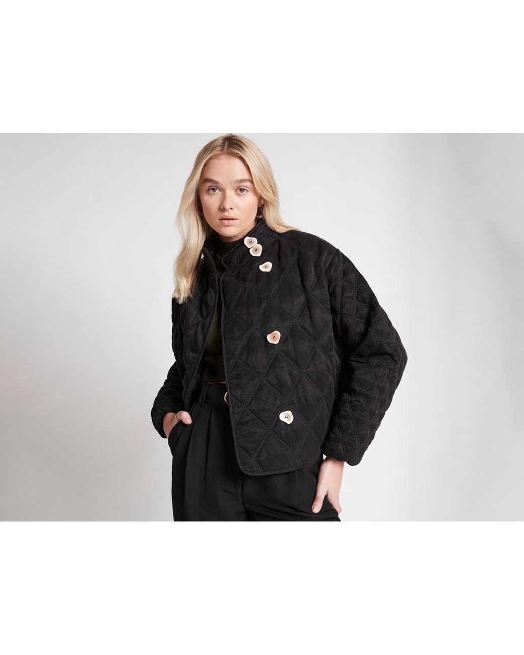 Aje. Linen Cocoon Jacket in Black | Lyst