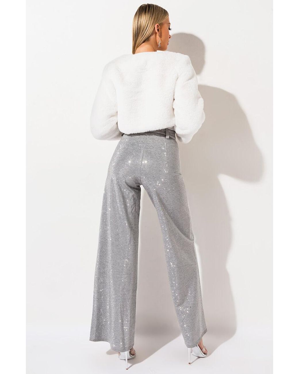 Rhinestone Pants in Heather Grey 