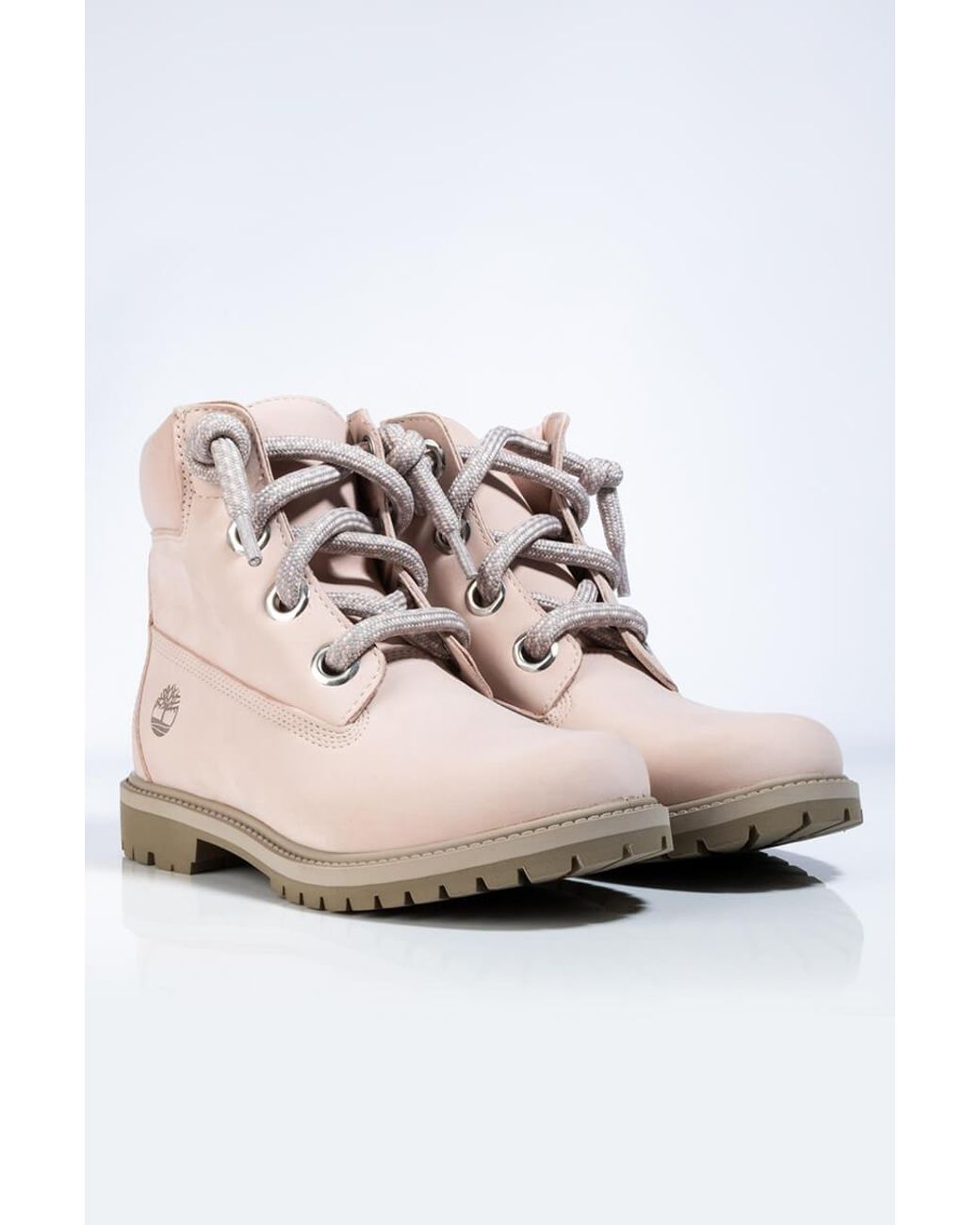 pink timberland laces