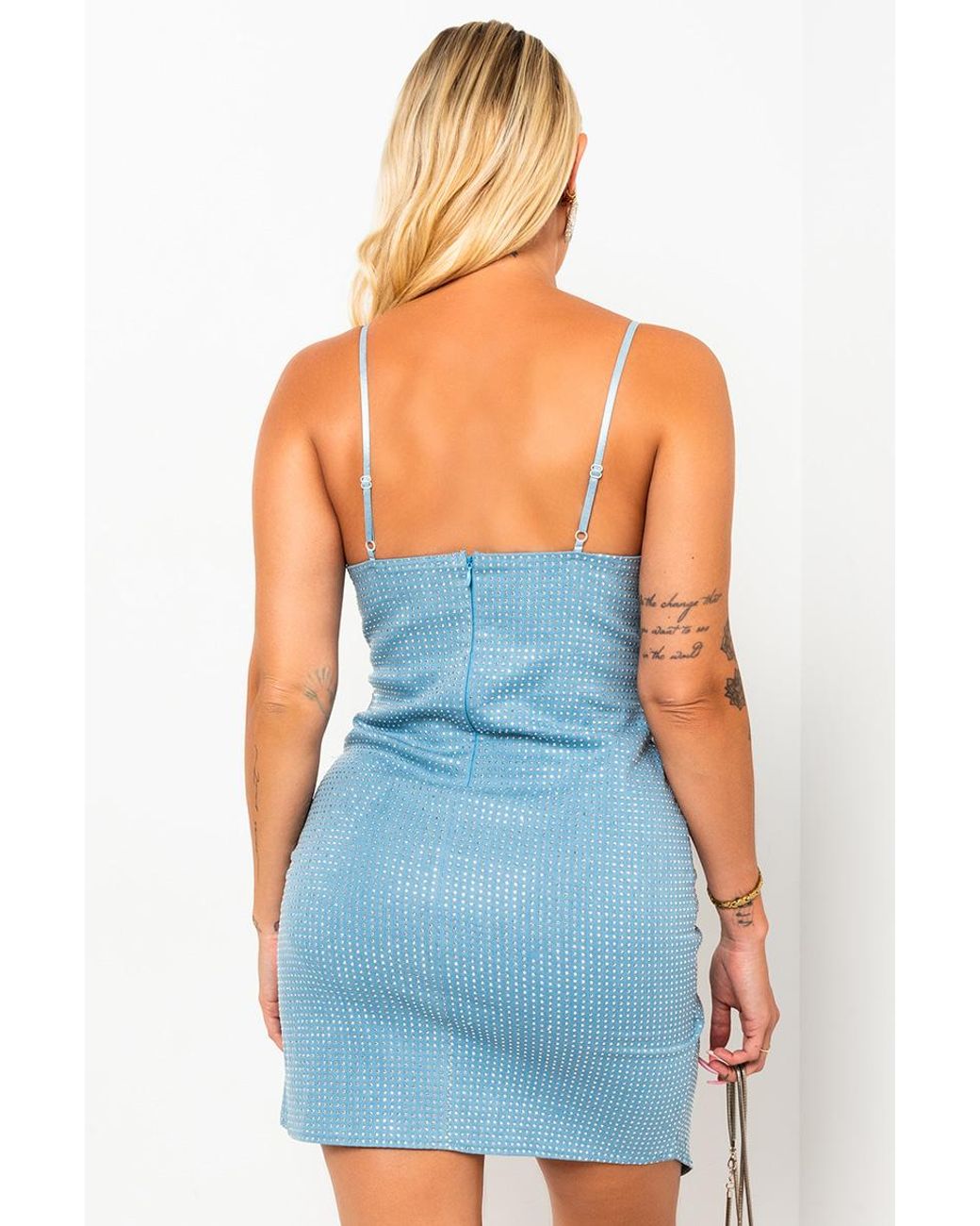 denim rhinestone dress