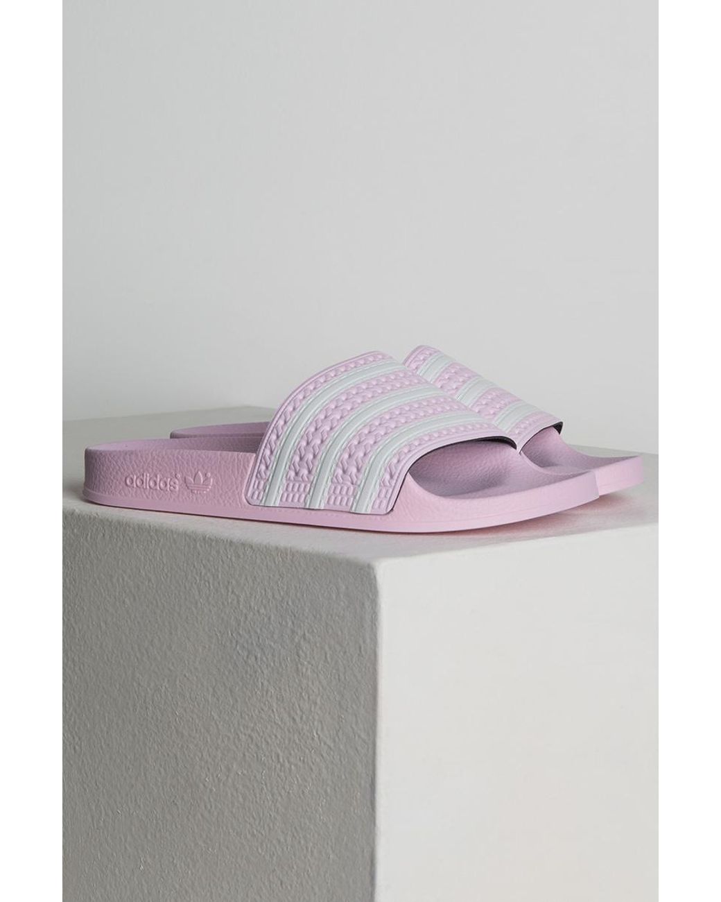 adidas Adilette Slide Pink Glitter | Lyst