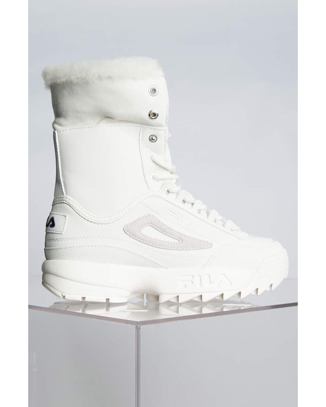 fila disruptor shearling boots black
