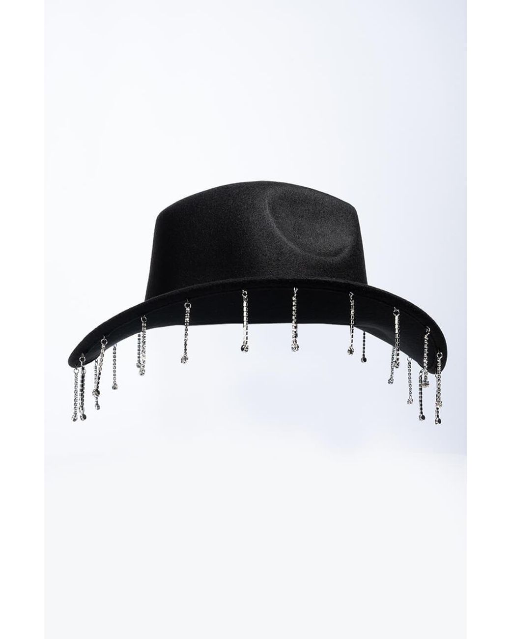 AKIRA Felt Rhinestone Drip Cowgirl Hat 