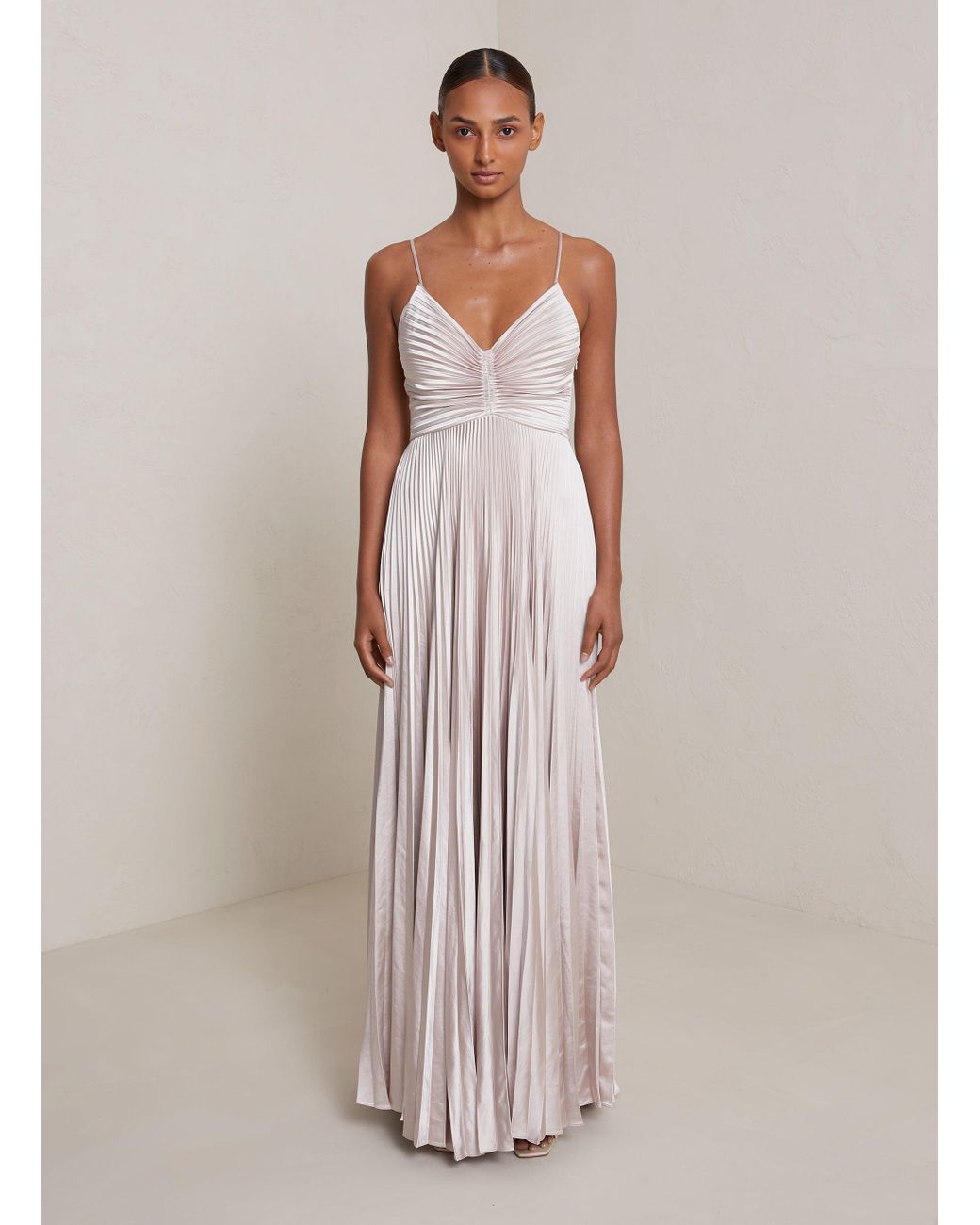 A.L.C. Aries Satin Pleated Dress in Pink Lyst