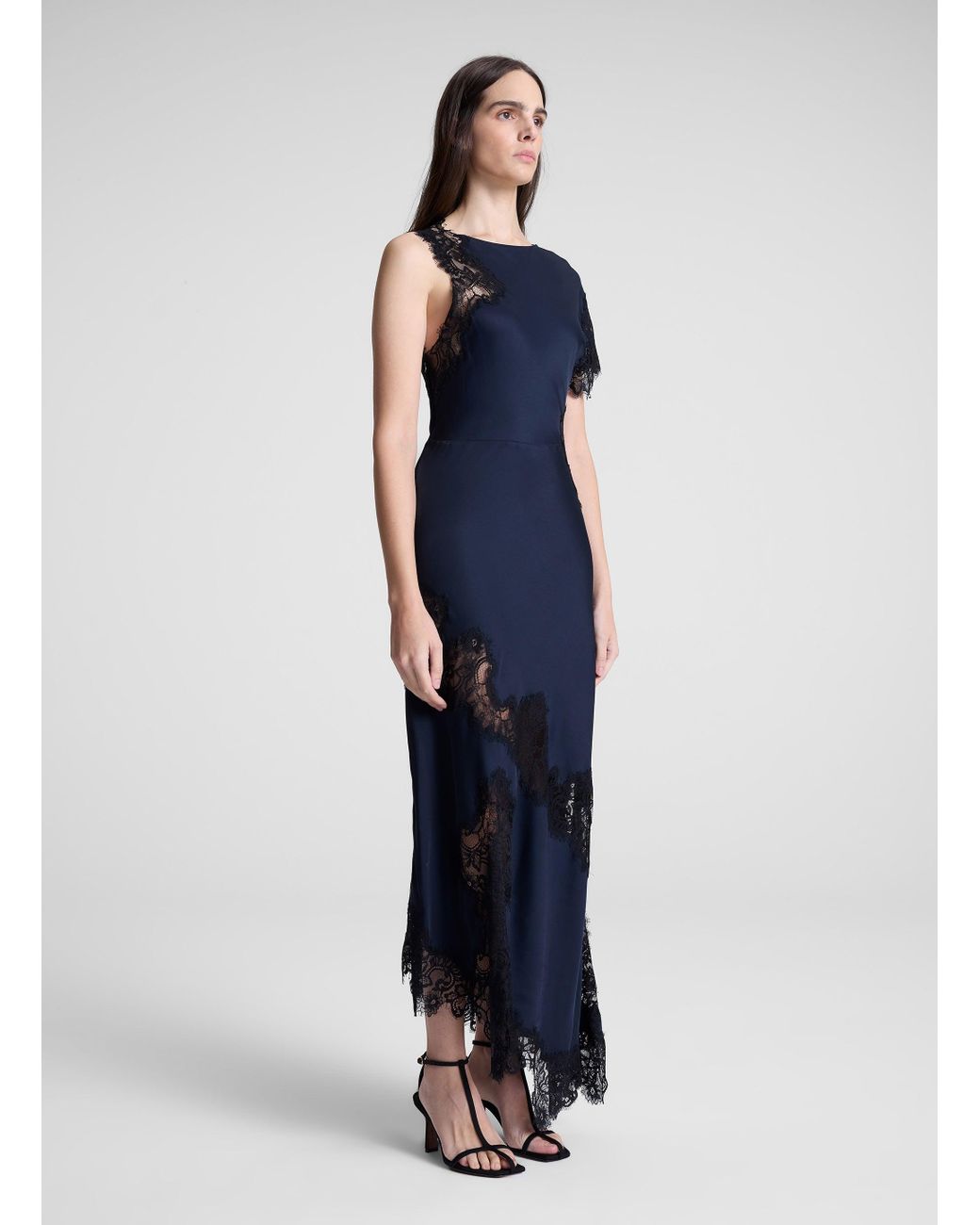 chinese dress ladies Alessia Textured Satin and Lace Maxi Dress