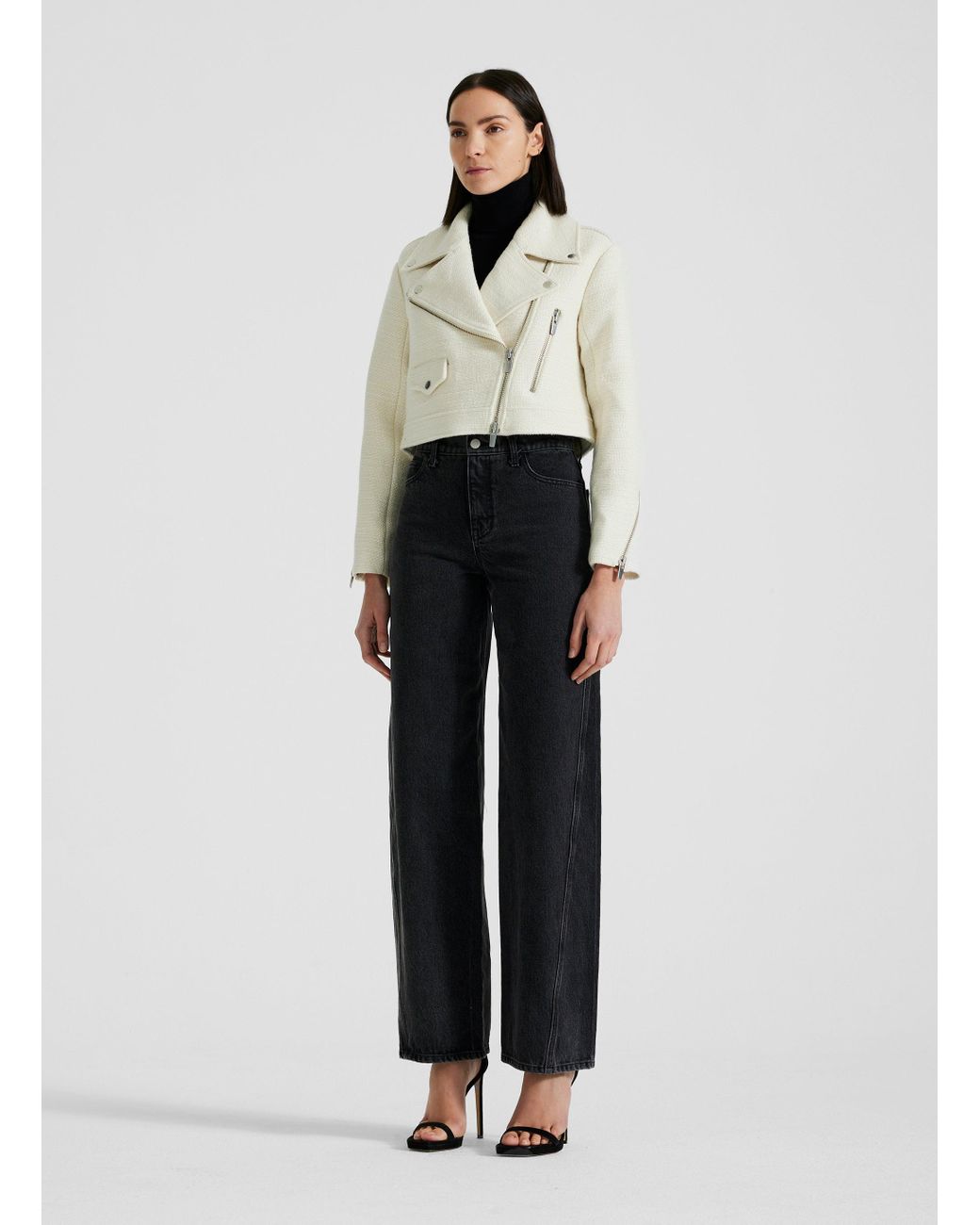 A.L.C. Oxford Cropped Tweed Jacket in Natural Lyst