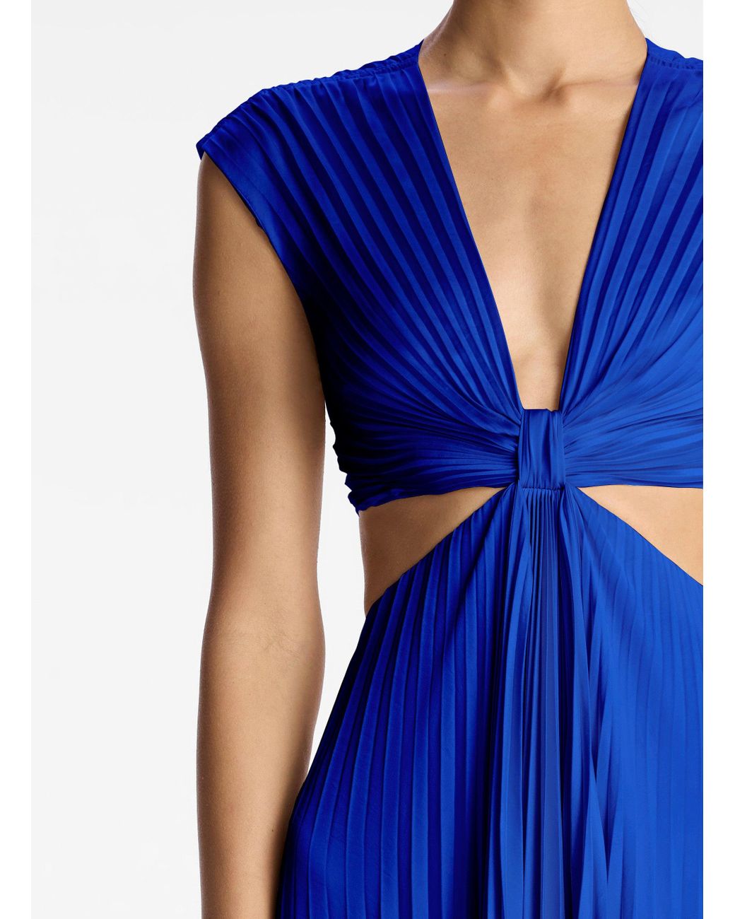 anthro blue floral dress Layla Strapless Pleated Gown main image 0