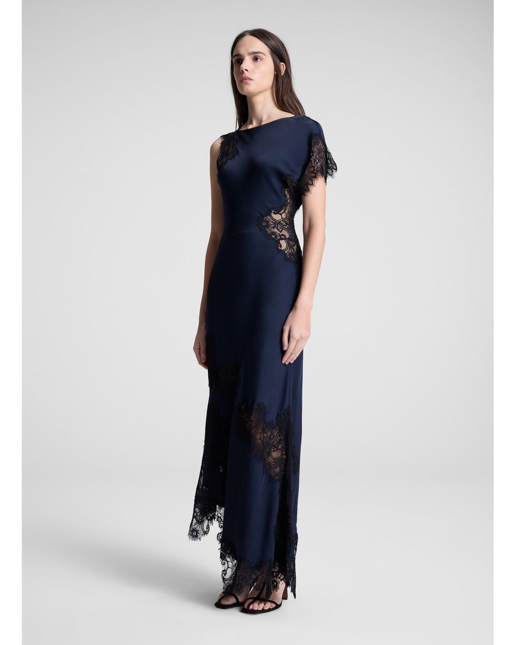 chinese dress ladies Alessia Textured Satin and Lace Maxi Dress main image 1