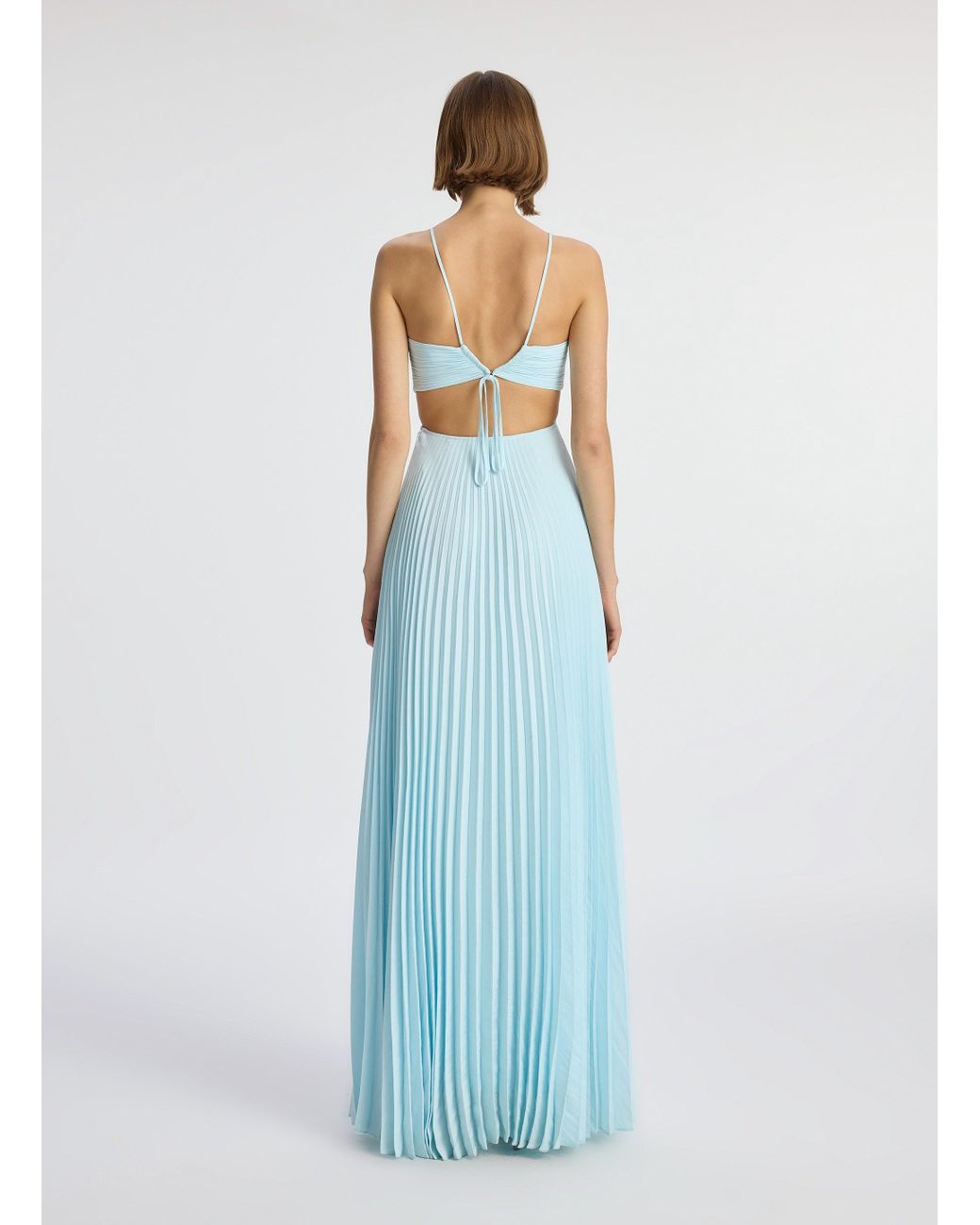A.L.C. Moira Matte Pleated Dress in Blue | Lyst