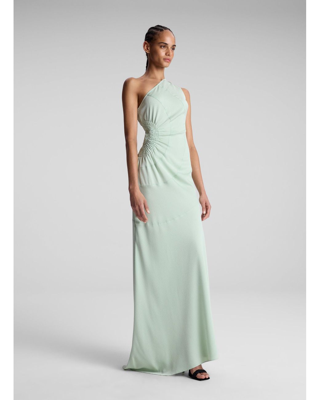 A.L.C. Paige One Shoulder Maxi Dress in Green Lyst