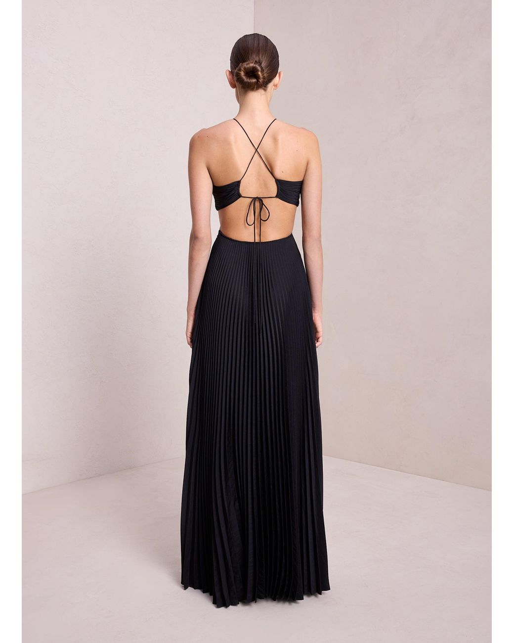 a.l.c. ltd moira matte pleated dress A.l.c. Moira Cutout Halter Dress - Black