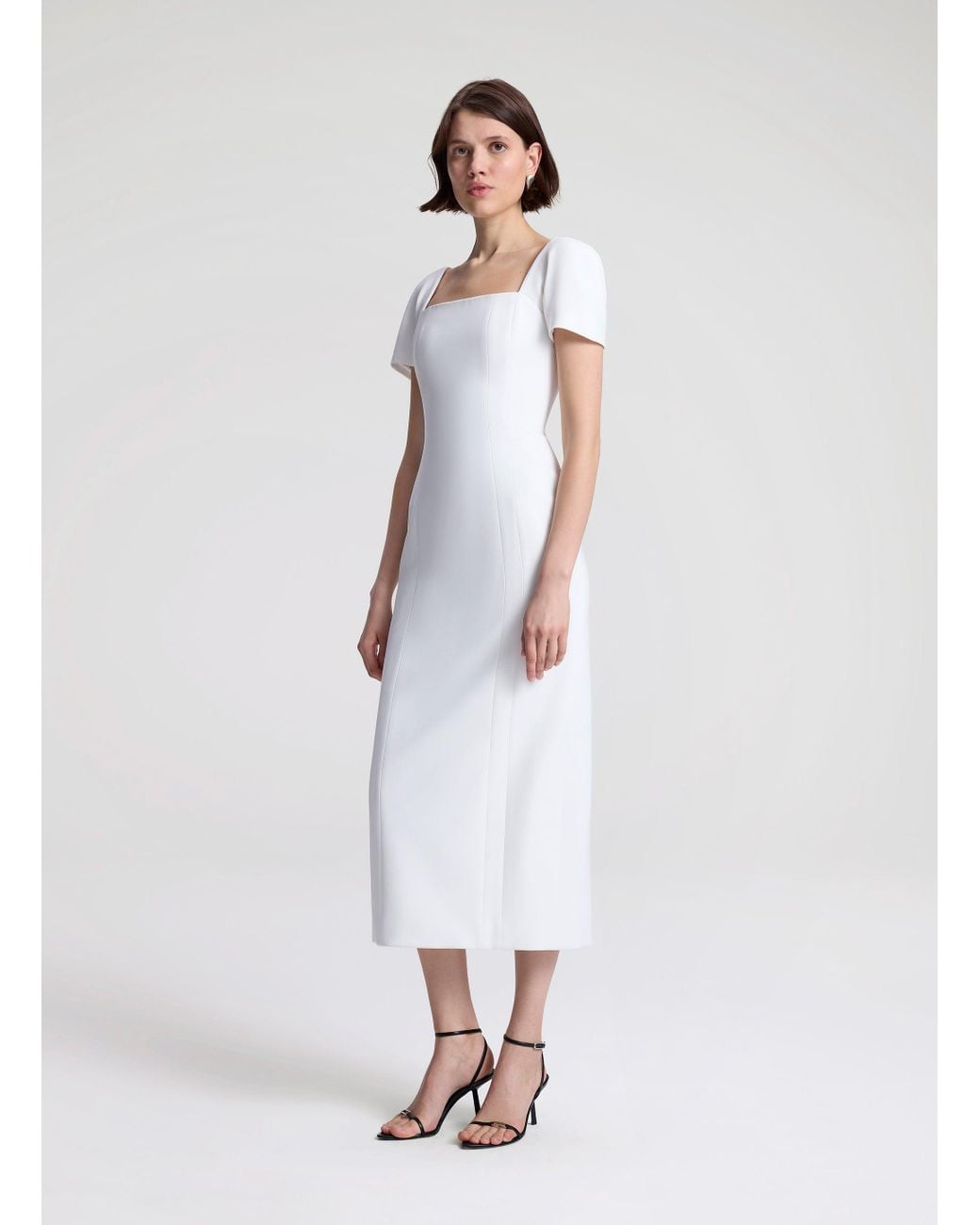 A.L.C. Elvie Midi Dress in White | Lyst