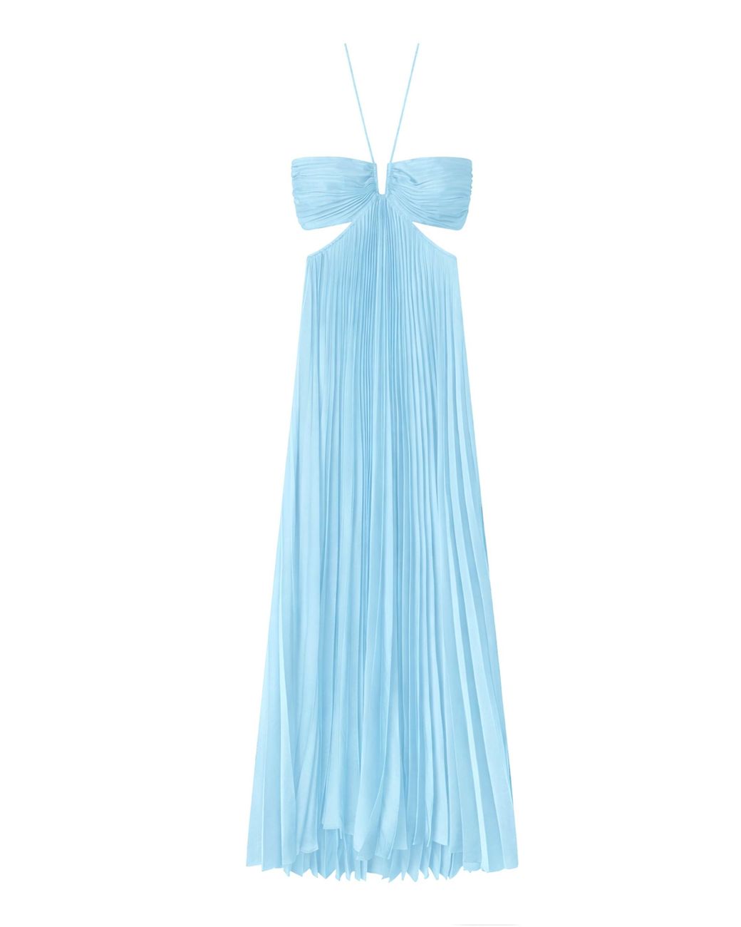 A.L.C. Moira Satin Pleated Maxi Dress in Blue | Lyst
