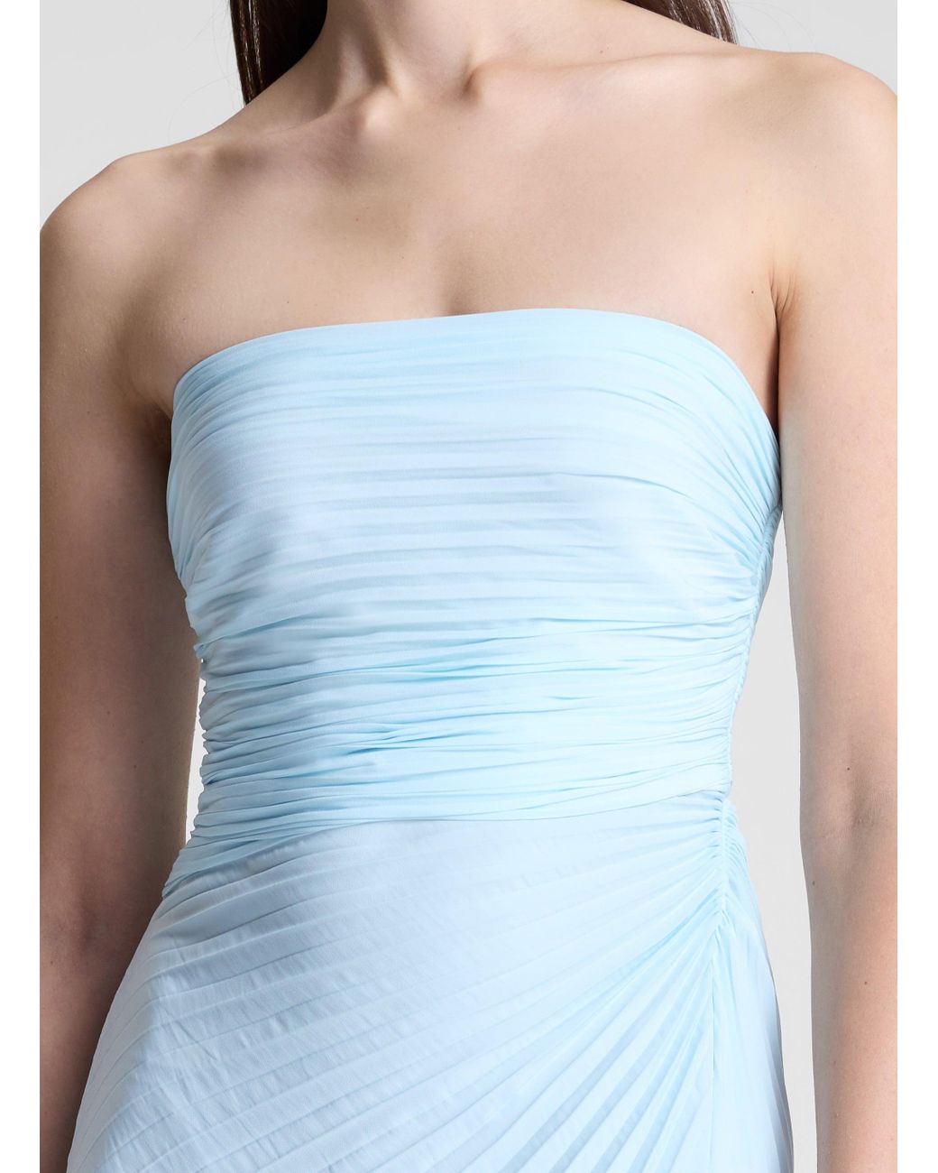 A.L.C. Bianca Strapless Pleated Maxi Dress in Blue | Lyst A.L.C. Bianca Strapless Pleated Maxi Dress in Blue | Lyst