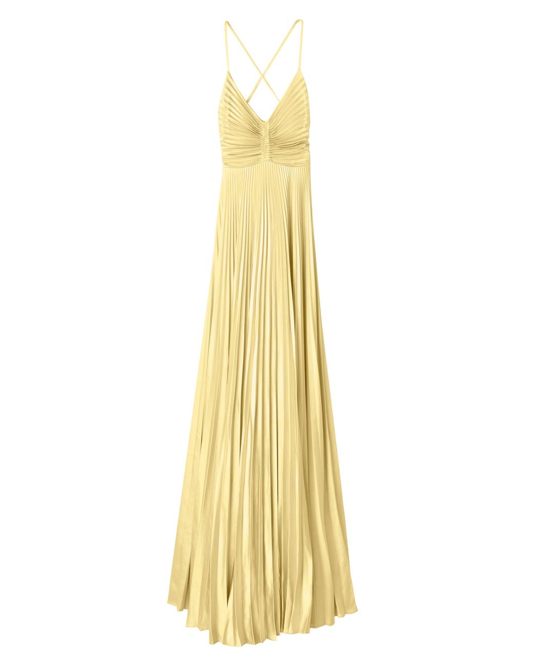strapless open back dress ALC Reagan satin pleated midi dress – For Reference Store main image 1
