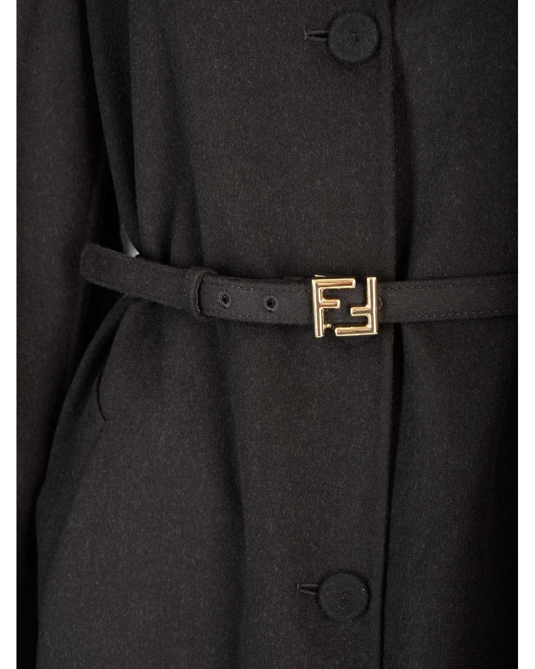 Fendi buckle hotsell coat