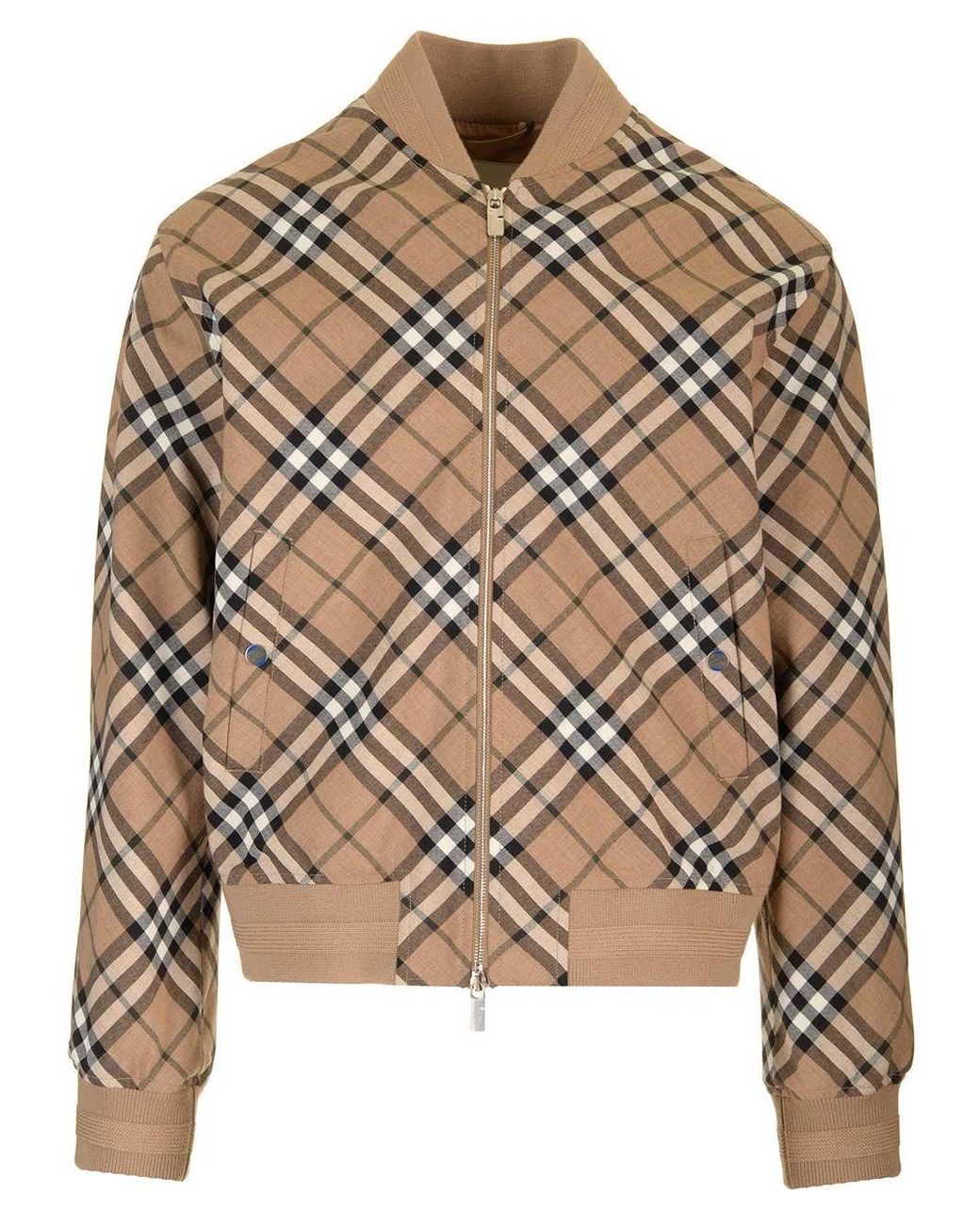 Burberry Wool Blend Harrington Jacket in Brown for Men | Lyst Burberry Wool Blend Harrington Jacket in Brown for Men | Lyst